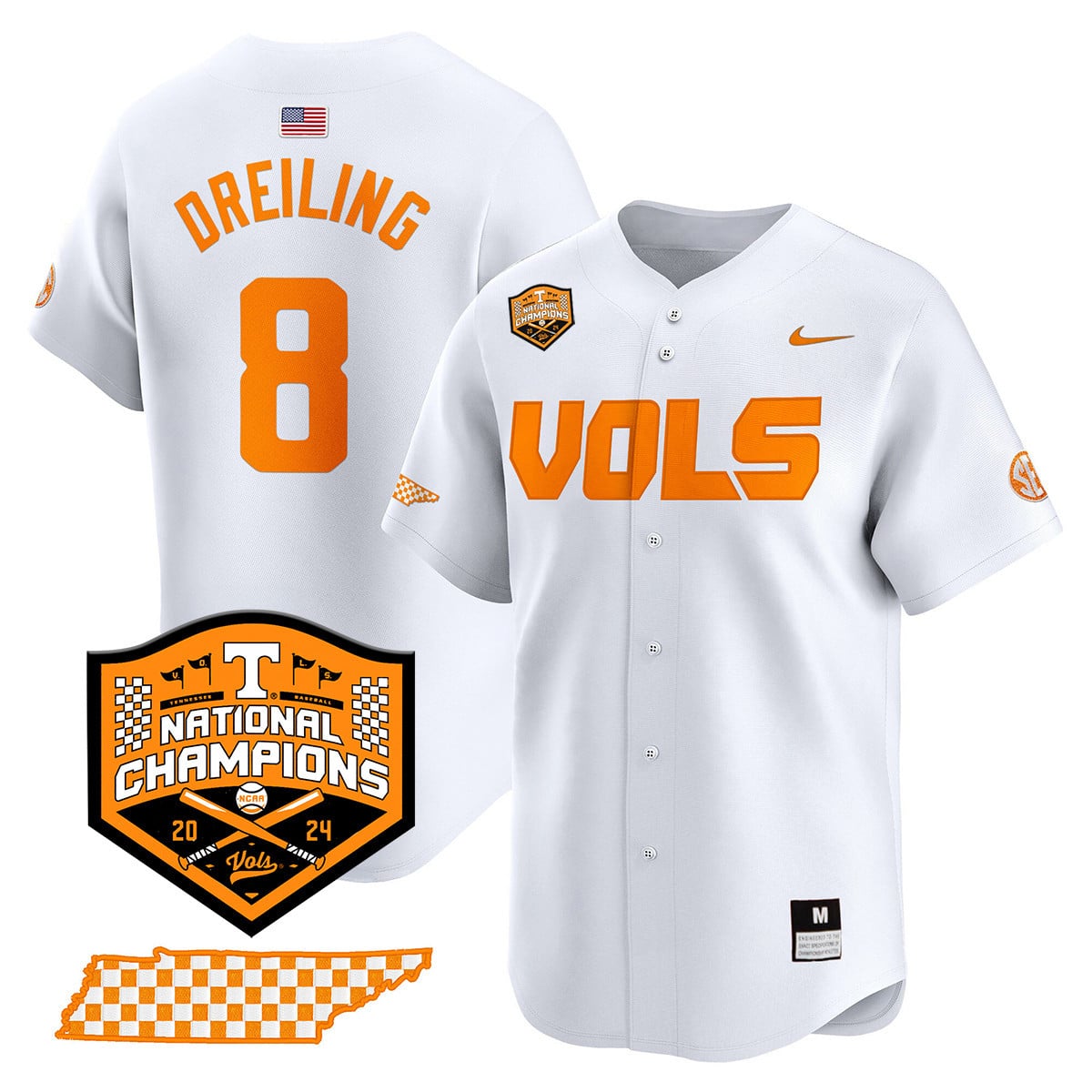 Men's Tennessee Volunteers 2024 National Champions Vapor Premier Limited Jersey V1 - All Stitched