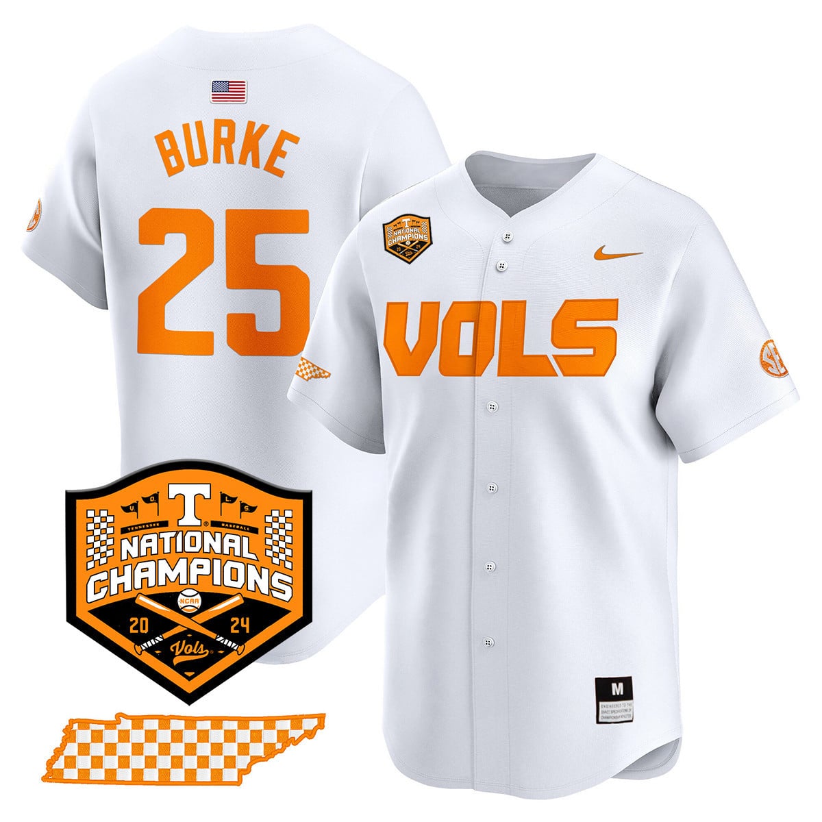 Men's Tennessee Volunteers 2024 National Champions Vapor Premier Limited Jersey V1 - All Stitched