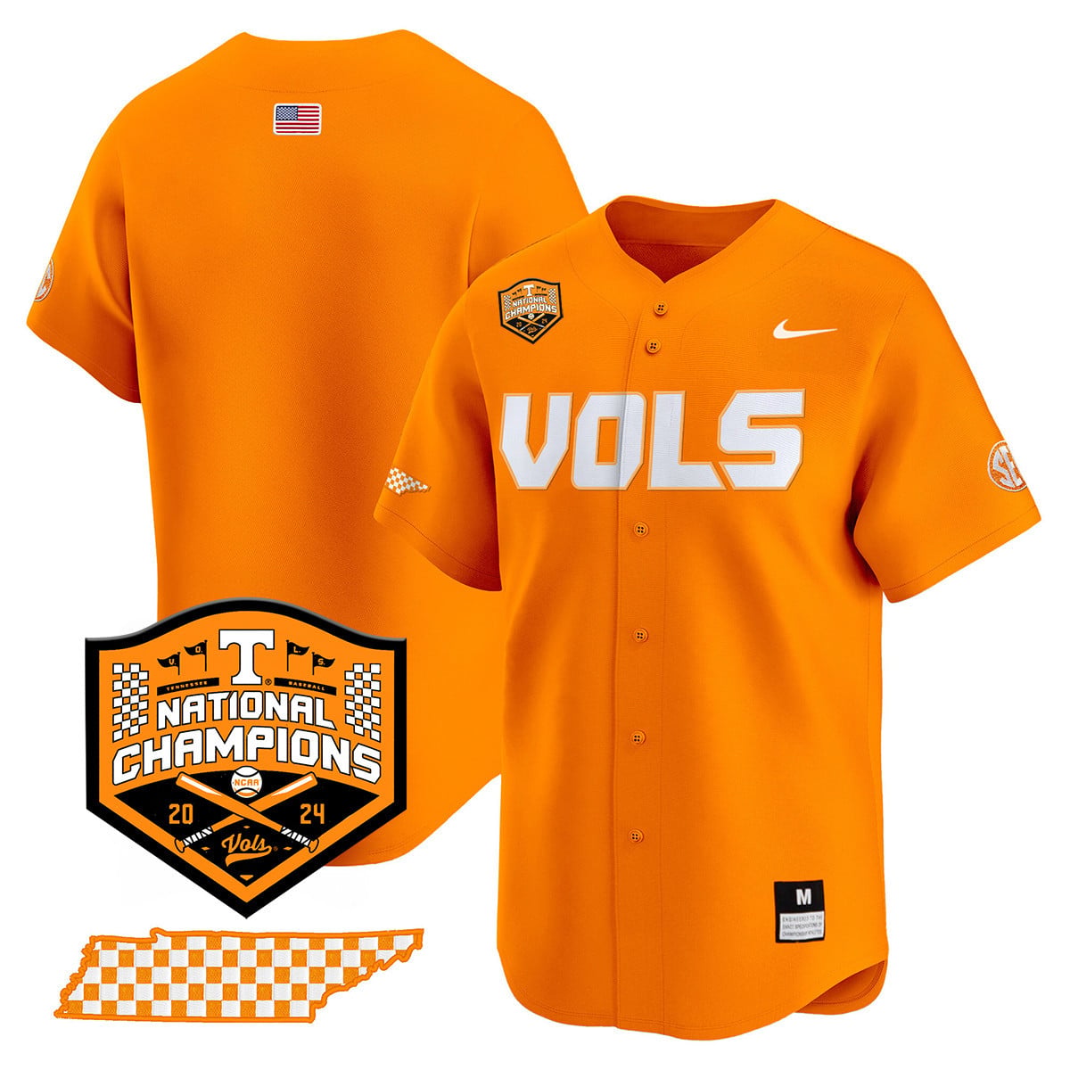Men's Tennessee Volunteers 2024 National Champions Vapor Premier Limited Jersey V1 - All Stitched