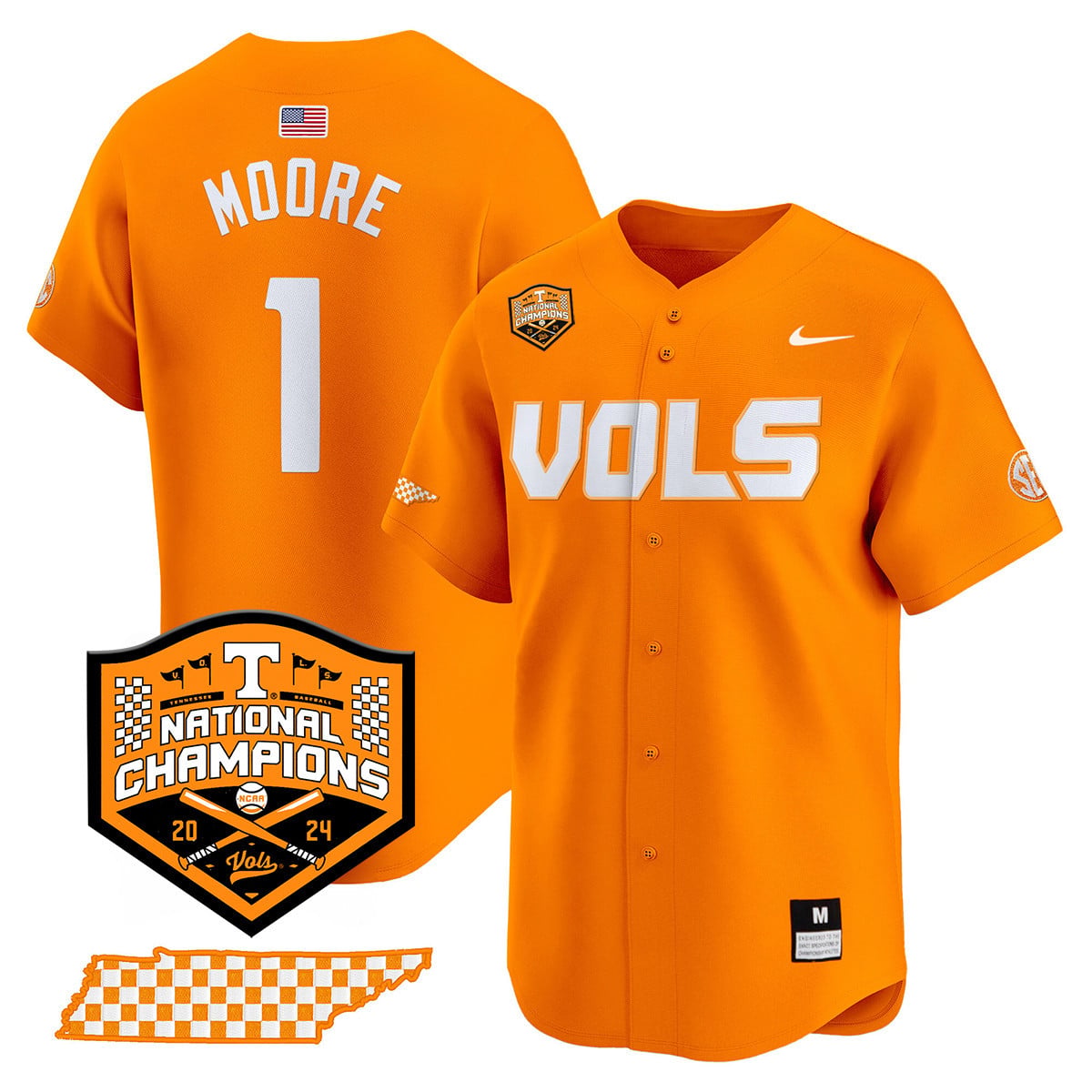 Men's Tennessee Volunteers 2024 National Champions Vapor Premier Limited Jersey V1 - All Stitched