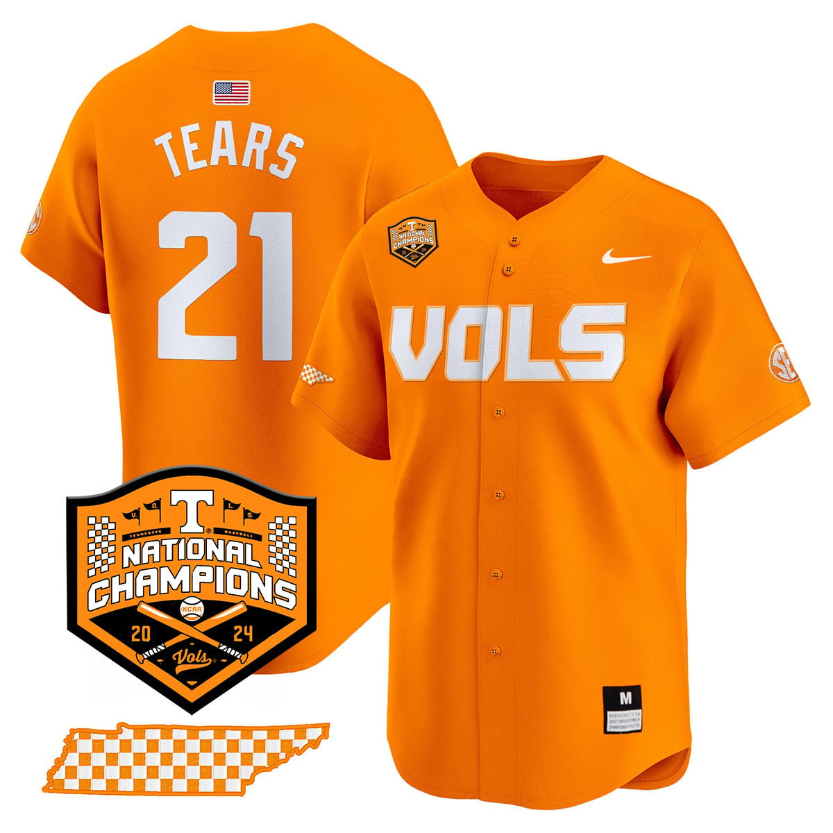 Men's Tennessee Volunteers 2024 National Champions Vapor Premier Limited Jersey V1 - All Stitched