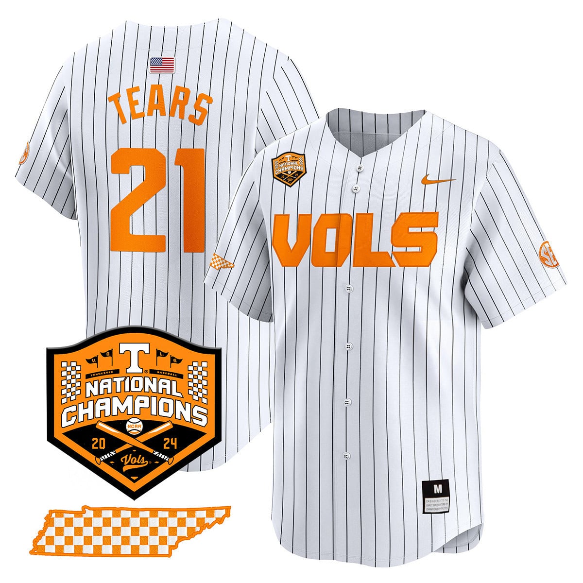 Men's Tennessee Volunteers 2024 National Champions Vapor Premier Limited Jersey V1 - All Stitched