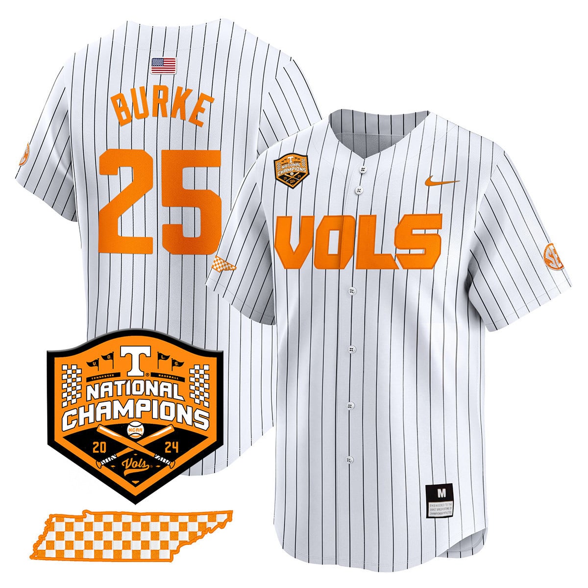 Men's Tennessee Volunteers 2024 National Champions Vapor Premier Limited Jersey V1 - All Stitched