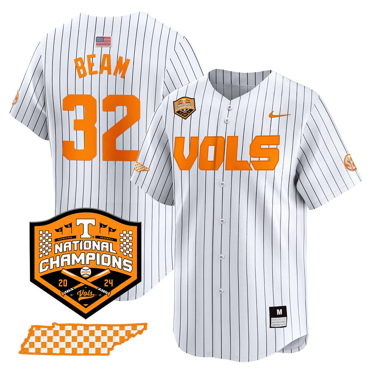 Men's Tennessee Volunteers 2024 National Champions Vapor Premier Limited Jersey V1 - All Stitched