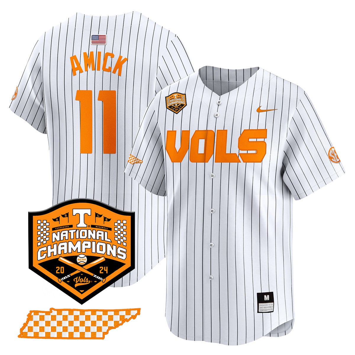 Men's Tennessee Volunteers 2024 National Champions Vapor Premier Limited Jersey V1 - All Stitched