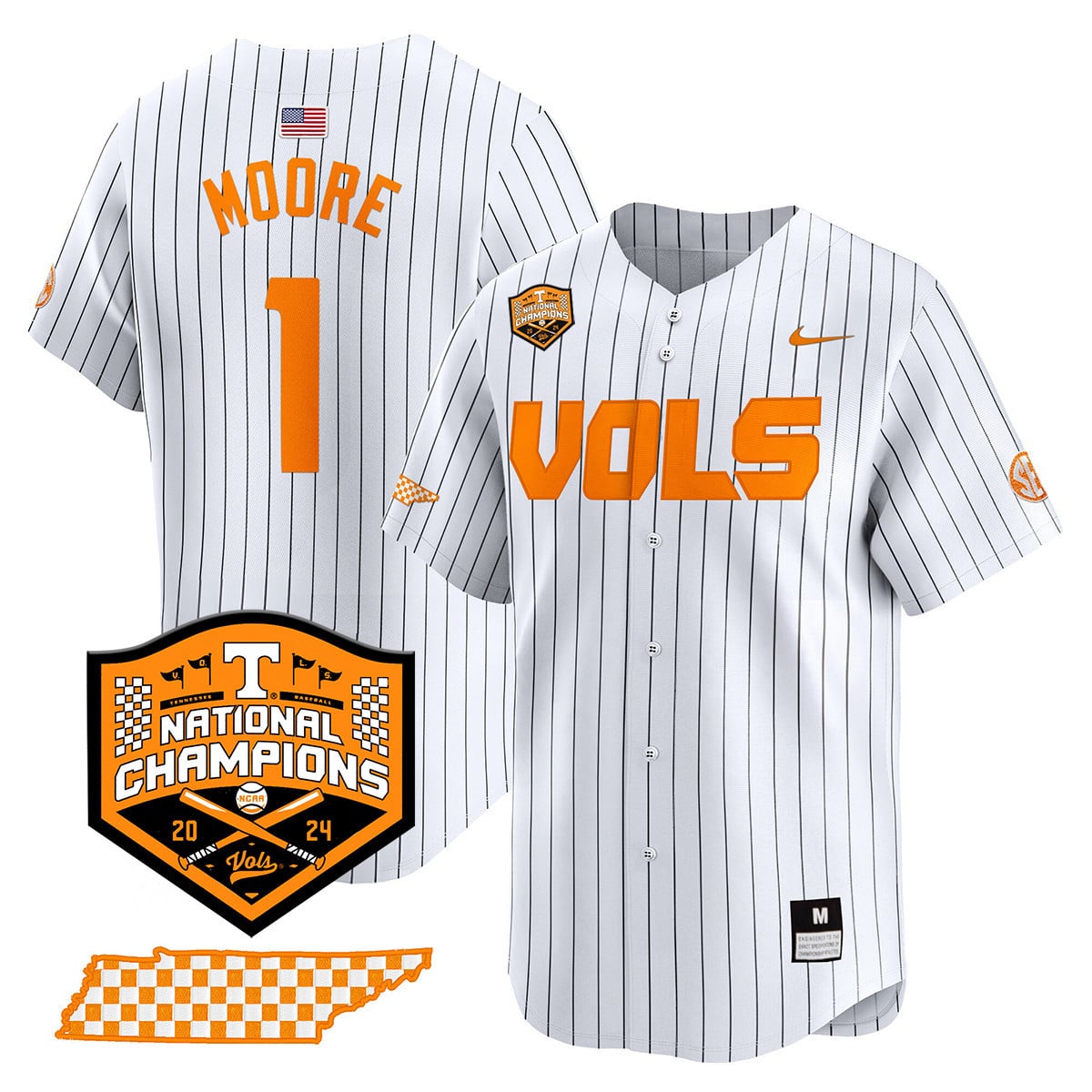 Men's Tennessee Volunteers 2024 National Champions Vapor Premier Limited Jersey V1 - All Stitched