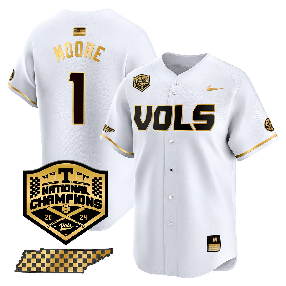 Men's Tennessee Volunteers 2024 National Champions Vapor Premier Limited Jersey V1 - All Stitched