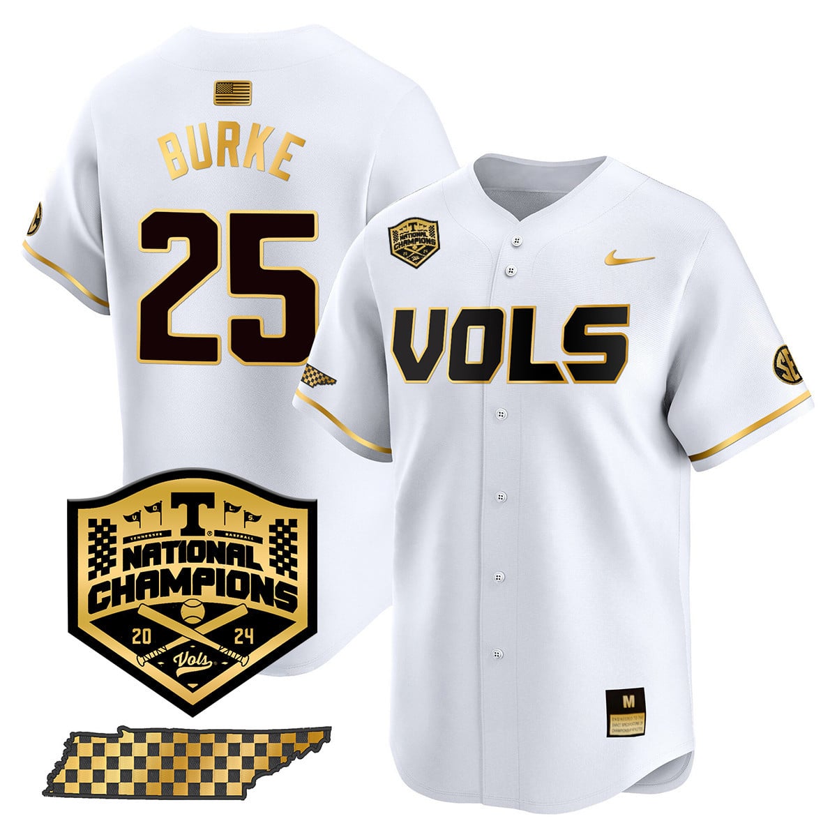 Men's Tennessee Volunteers 2024 National Champions Vapor Premier Limited Jersey V1 - All Stitched