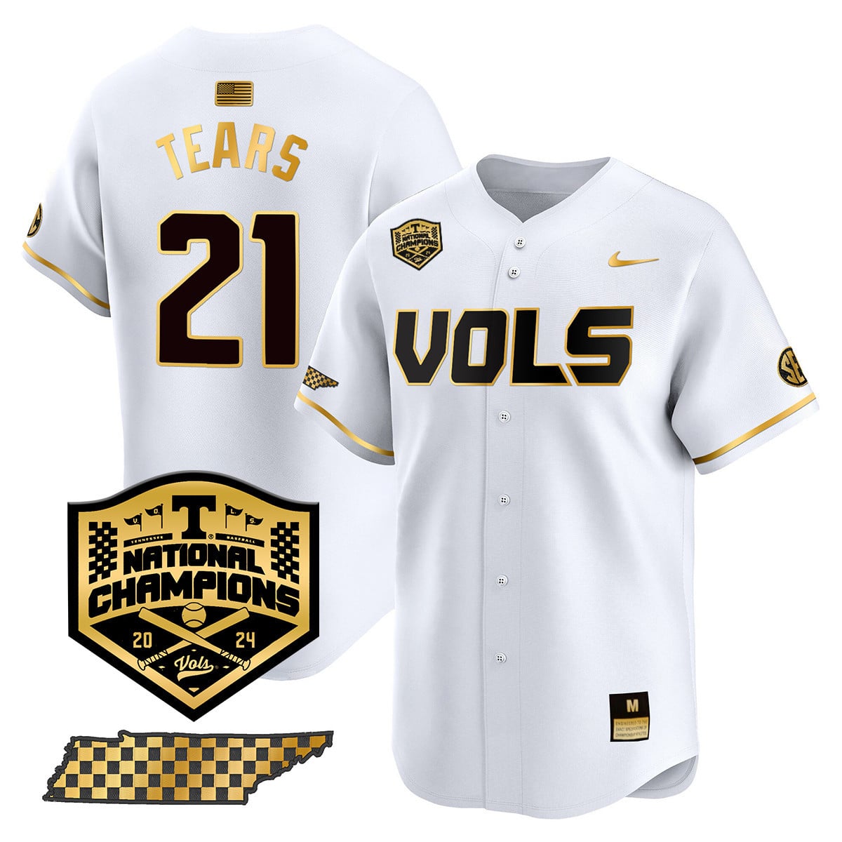 Men's Tennessee Volunteers 2024 National Champions Vapor Premier Limited Jersey V1 - All Stitched