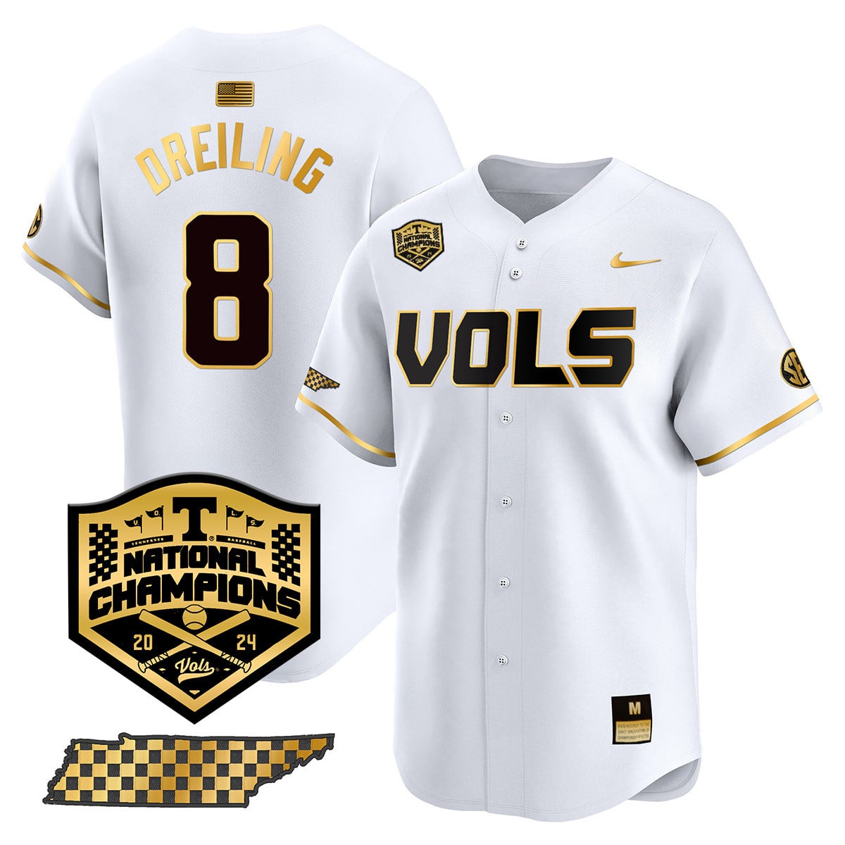 Men's Tennessee Volunteers 2024 National Champions Vapor Premier Limited Jersey V1 - All Stitched