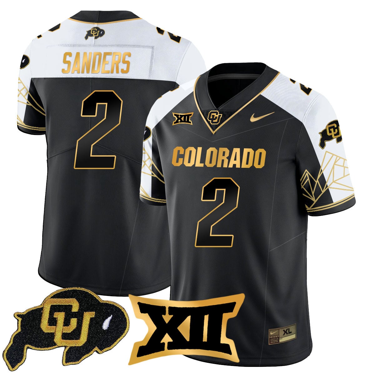 Men's Colorado Buffaloes 2024 Vapor Limited Gold Jersey N3 - All Stitched