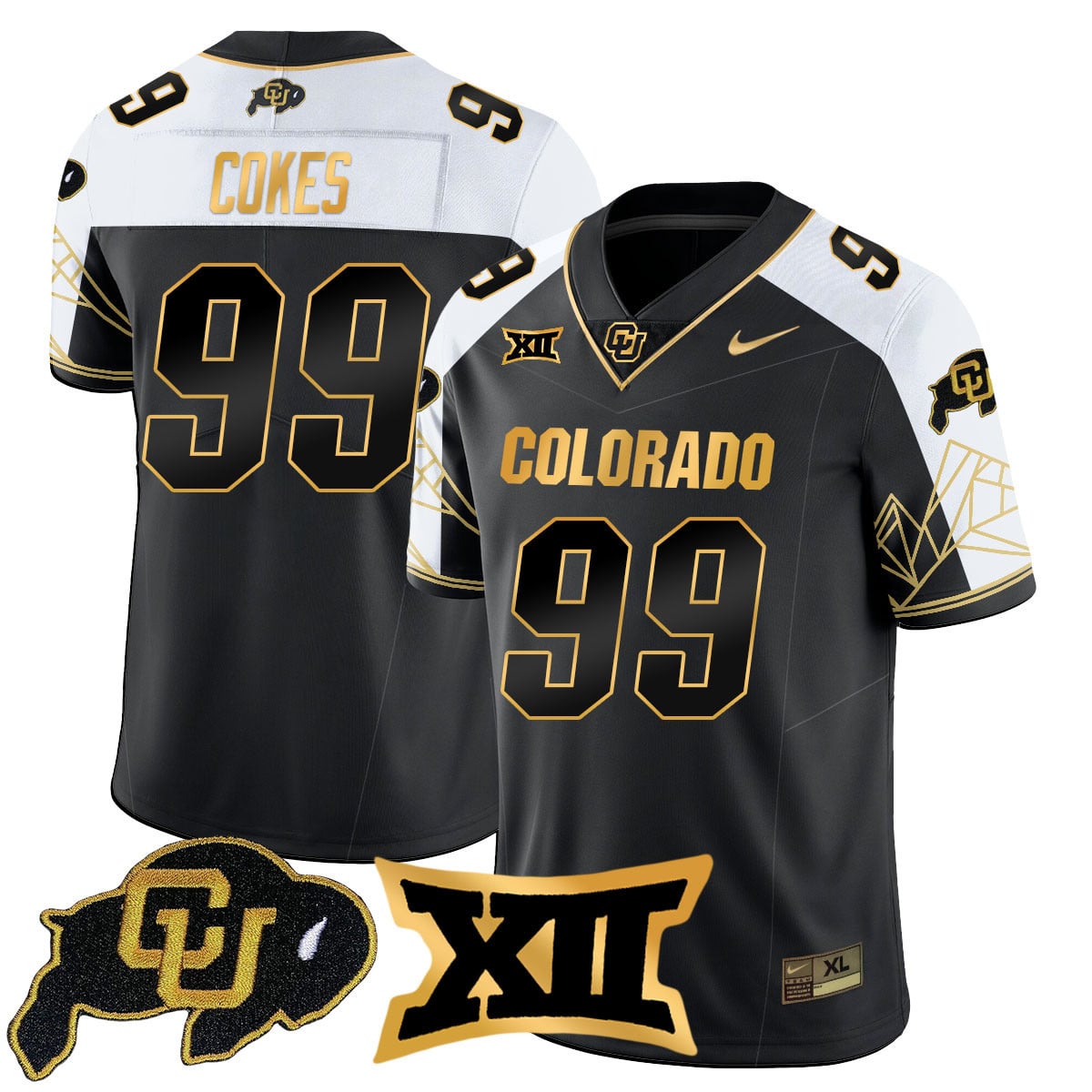 Men's Colorado Buffaloes 2024 Vapor Limited Gold Jersey N3 - All Stitched