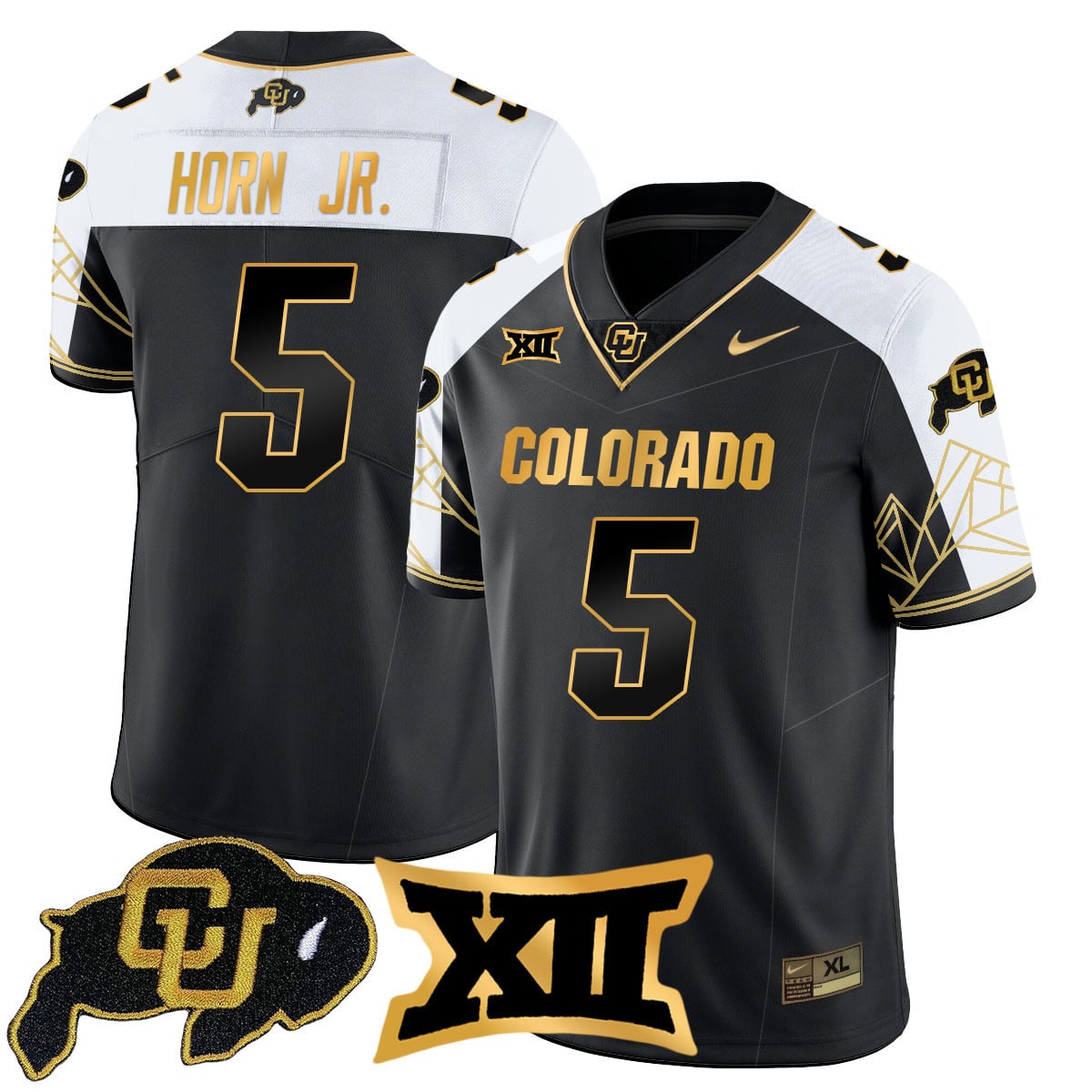 Men's Colorado Buffaloes 2024 Vapor Limited Gold Jersey N3 - All Stitched