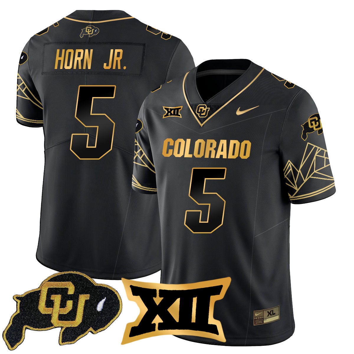 Men's Colorado Buffaloes 2024 Vapor Limited Gold Jersey N3 - All Stitched