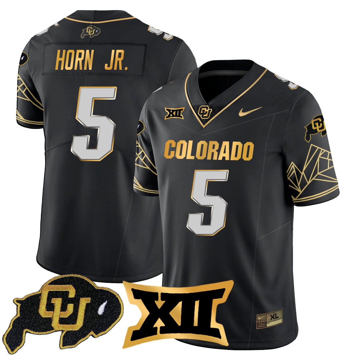 Men's Colorado Buffaloes 2024 Vapor Limited Gold Jersey N3 - All Stitched