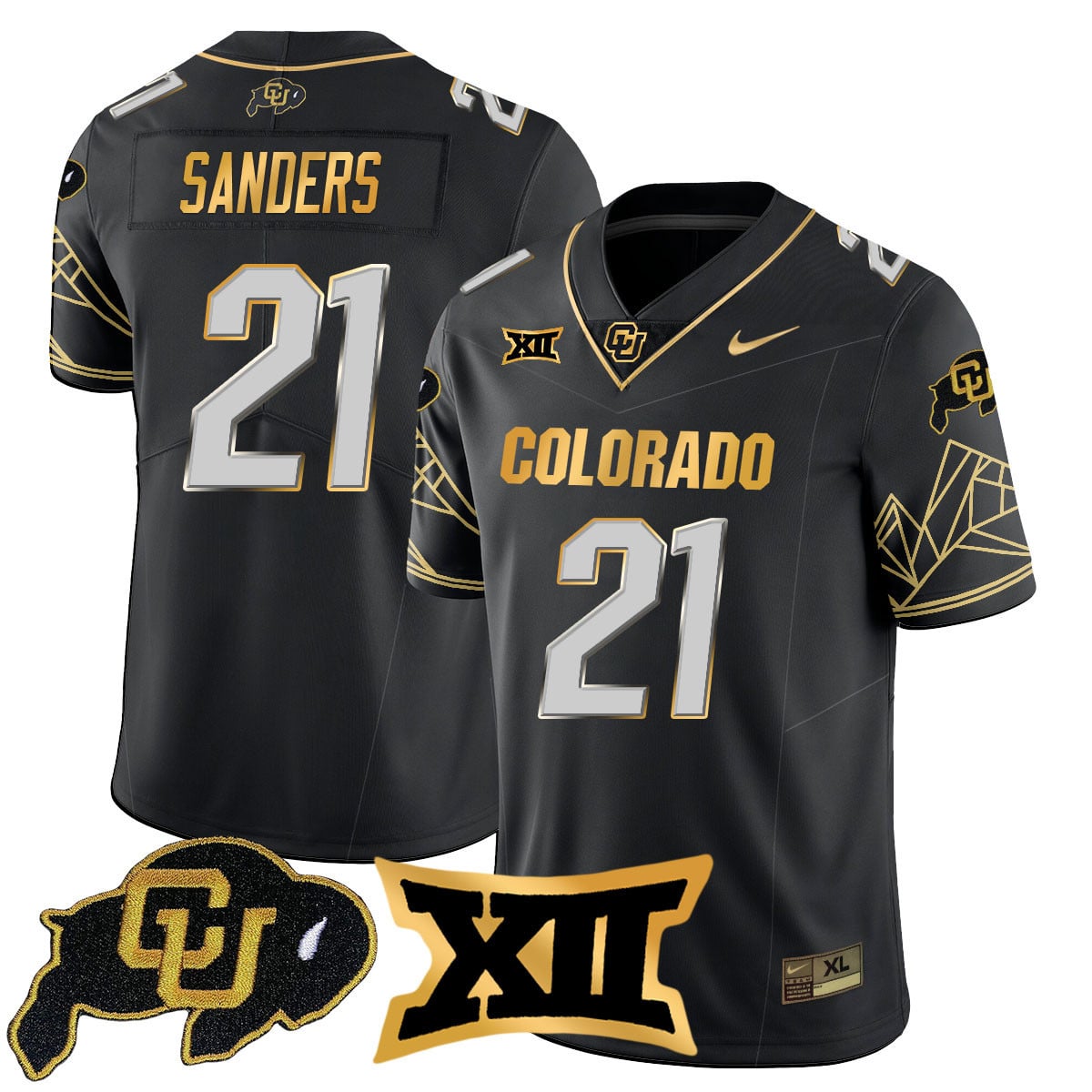 Men's Colorado Buffaloes 2024 Vapor Limited Gold Jersey N3 - All Stitched