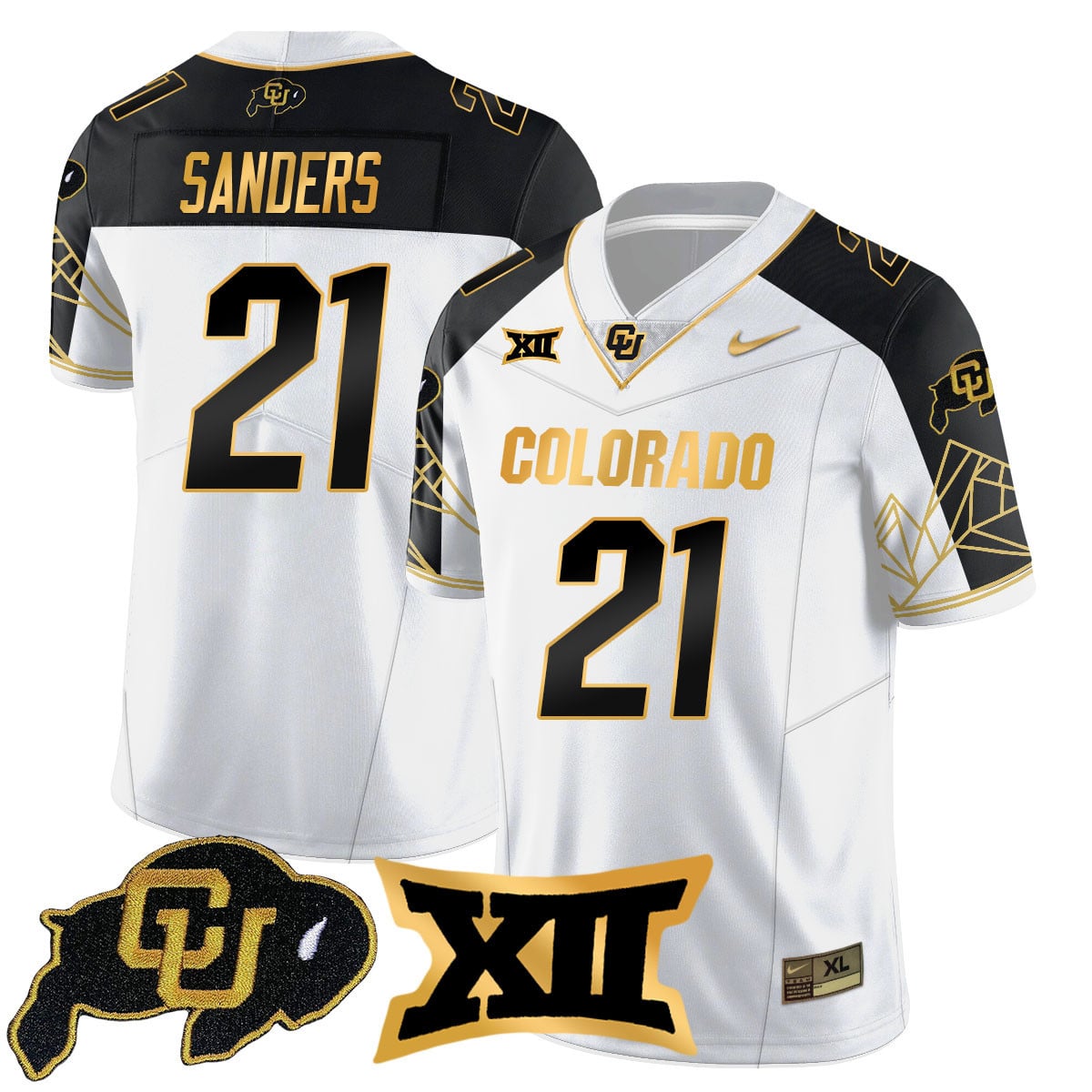 Men's Colorado Buffaloes 2024 Vapor Limited Gold Jersey N3 - All Stitched