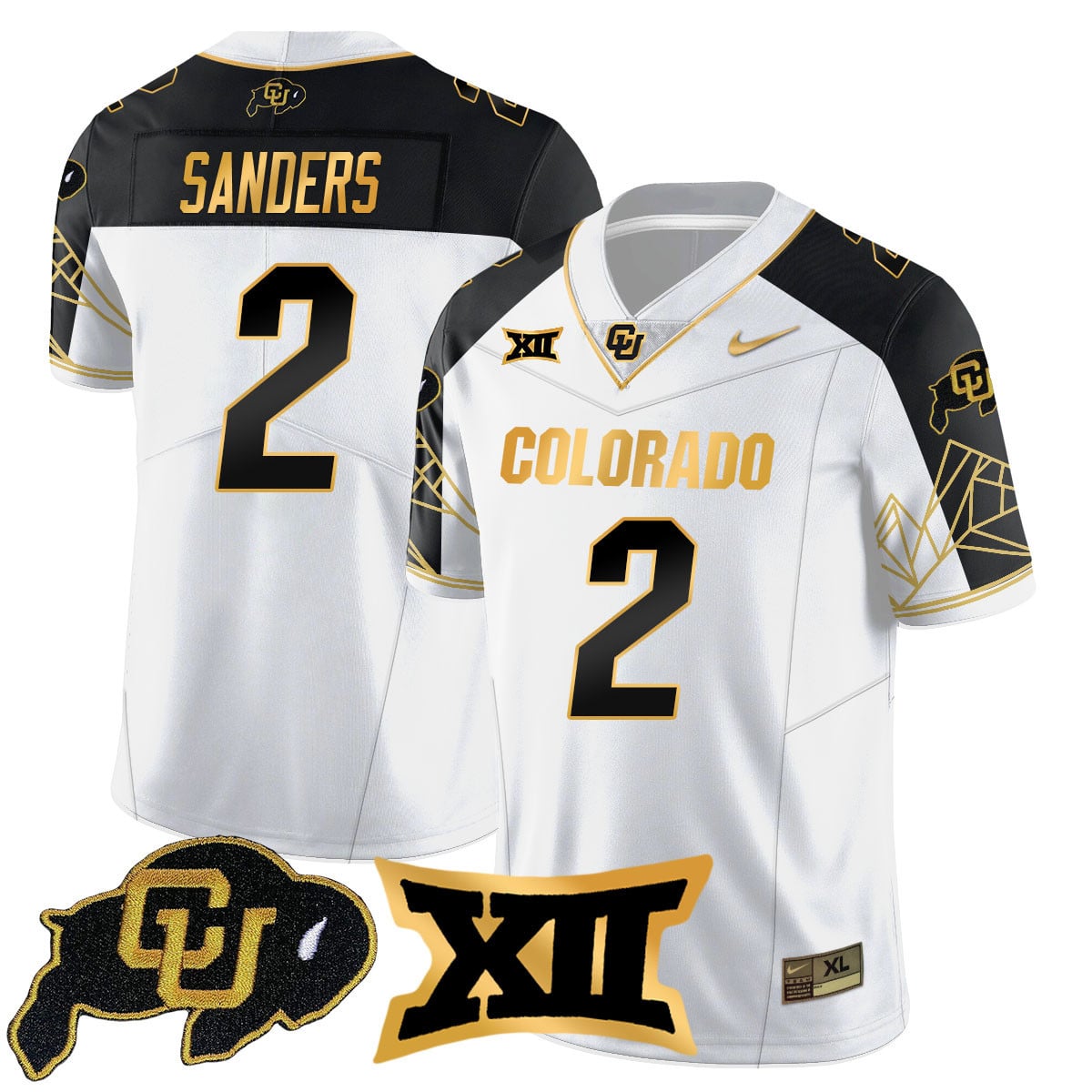 Men's Colorado Buffaloes 2024 Vapor Limited Gold Jersey N3 - All Stitched