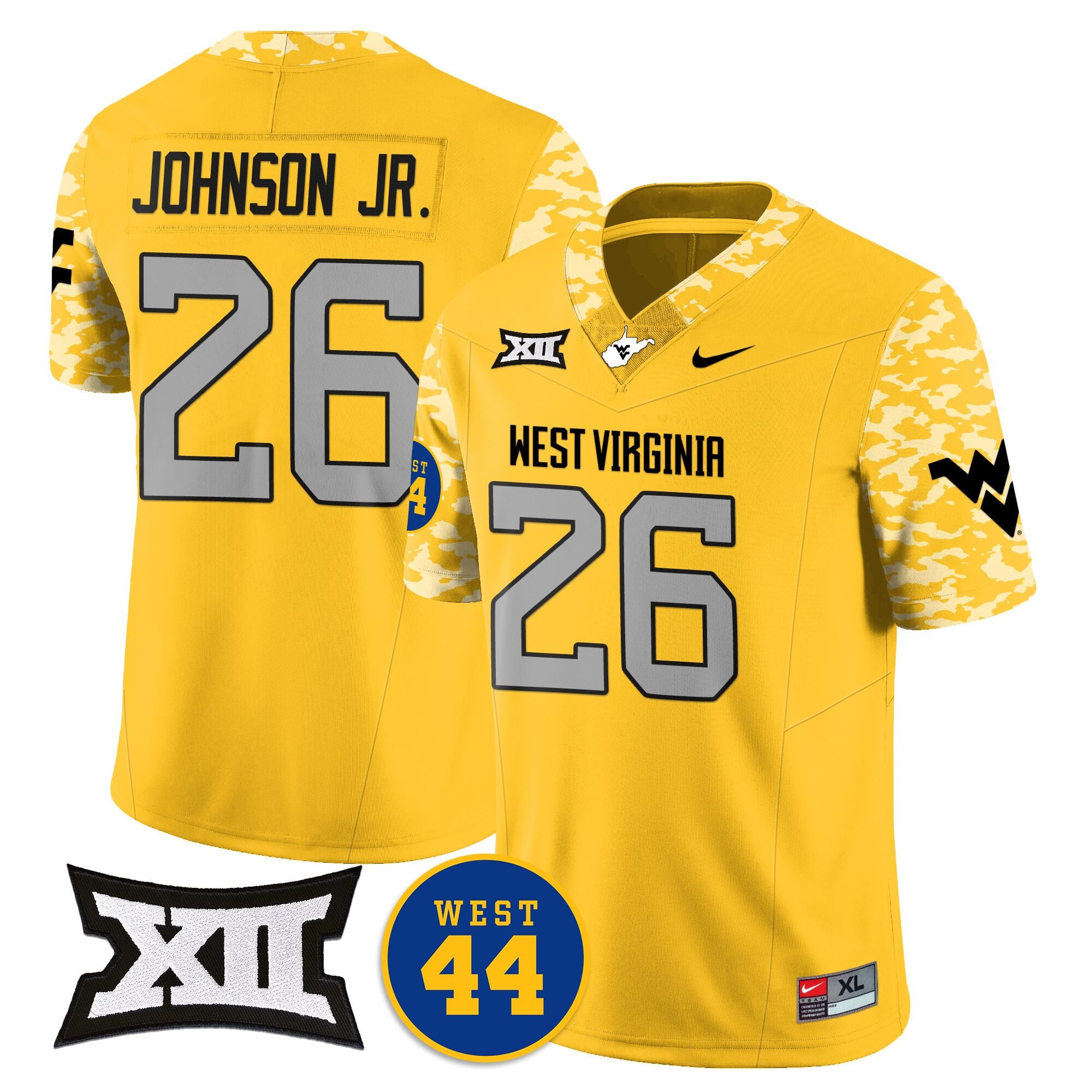 Men's West Virginia Mountaineers 2024 Vapor Limited Jersey - All Stitched - Honor Jerry West