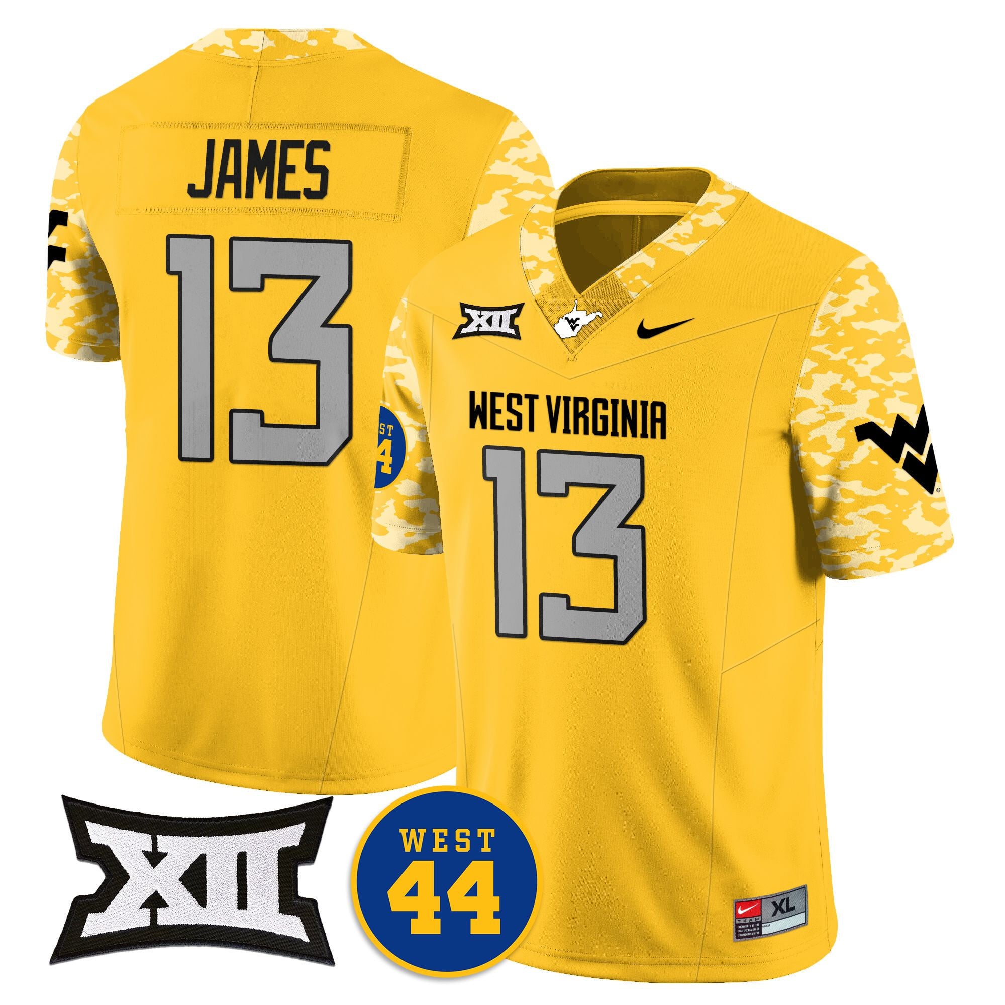 Men's West Virginia Mountaineers 2024 Vapor Limited Jersey - All Stitched - Honor Jerry West