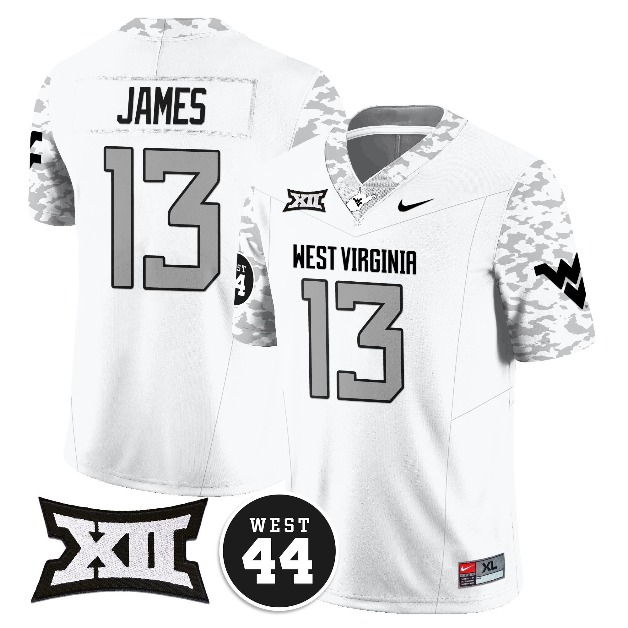 Men's West Virginia Mountaineers 2024 Vapor Limited Jersey - All Stitched - Honor Jerry West