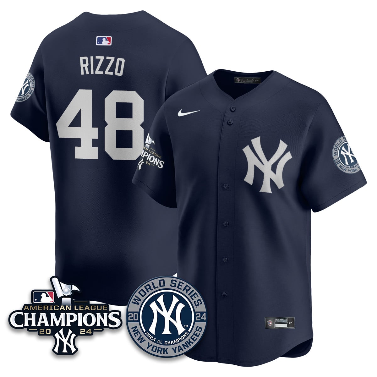 Men's New York Yankees American League Champions Jersey - All Stitched 410VTHNJS026