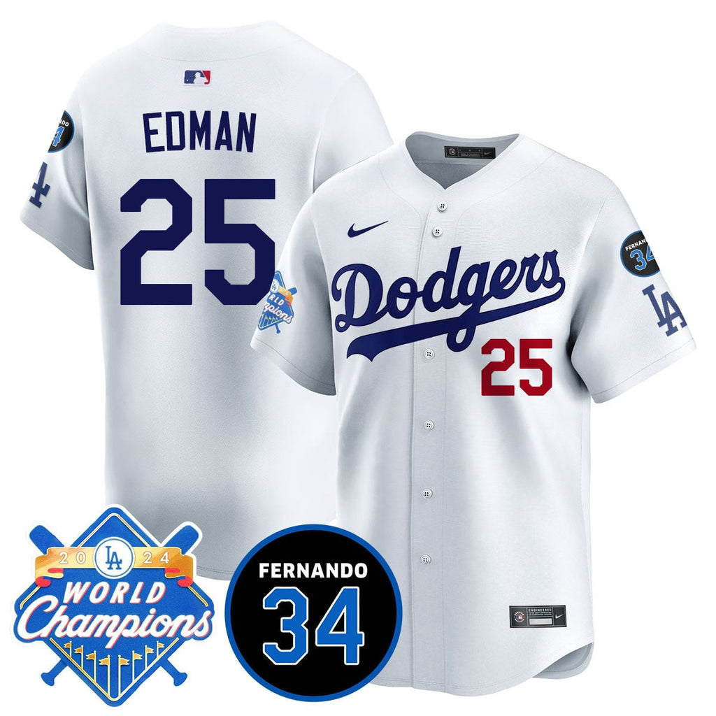 Men's LA Dodgers - World Series Champions 2024/Fernando Valenzuela Memorial Jersey - All Stitched