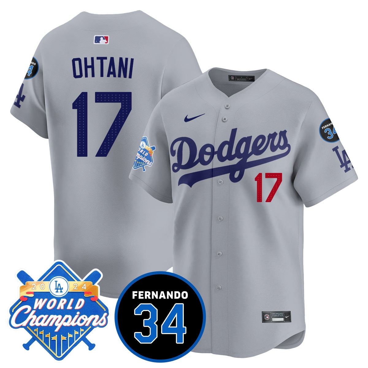 Men's LA Dodgers - World Series Champions 2024/Fernando Valenzuela Memorial Jersey - All Stitched
