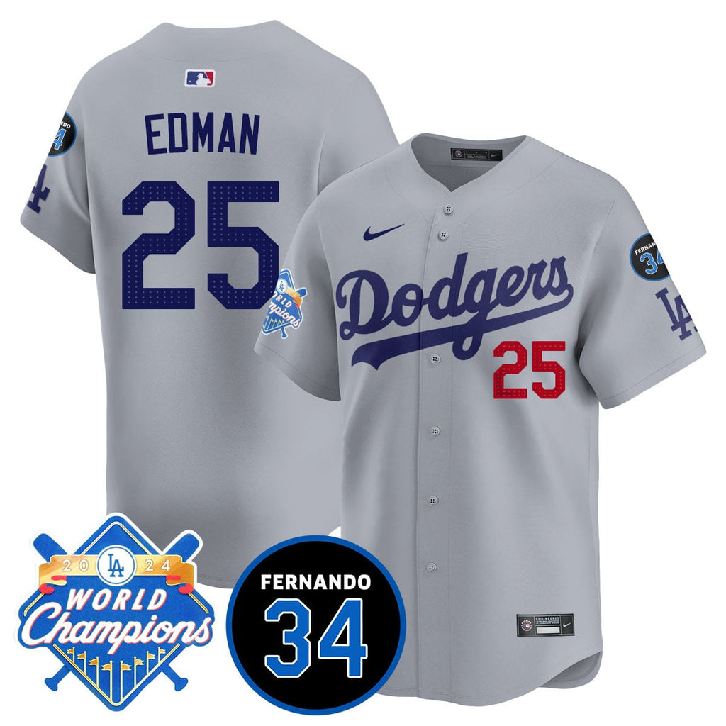 Men's LA Dodgers - World Series Champions 2024/Fernando Valenzuela Memorial Jersey - All Stitched