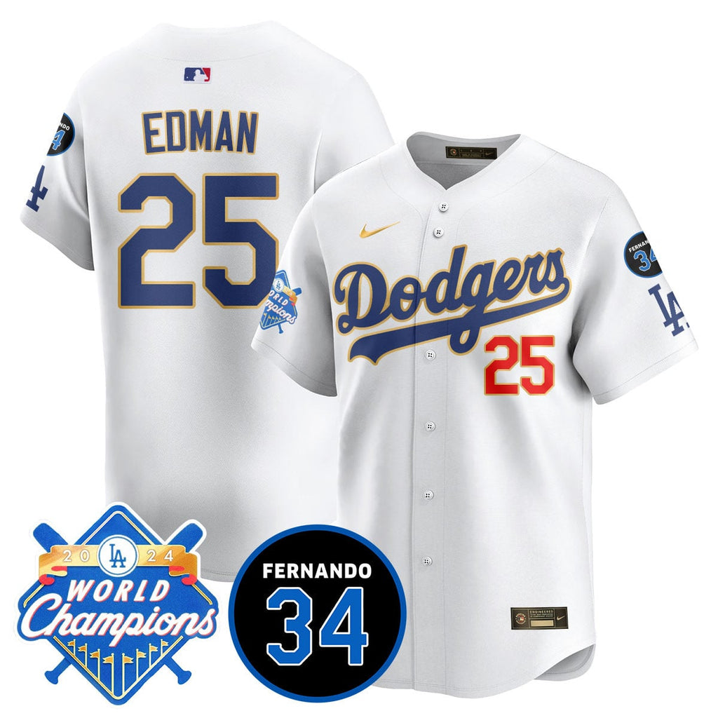 Men's LA Dodgers - World Series Champions 2024/Fernando Valenzuela Memorial Jersey - All Stitched