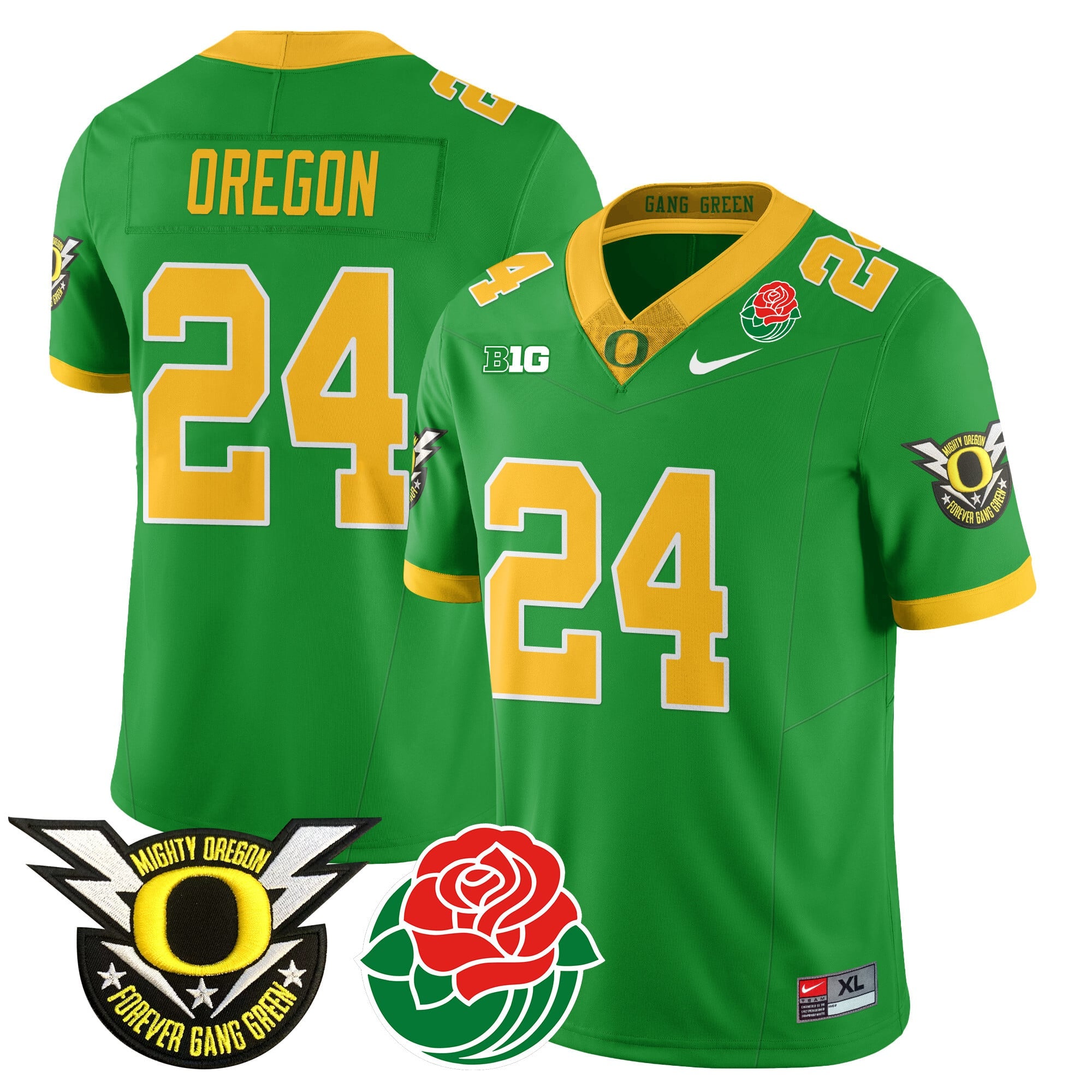 Men's Oregon Ducks 2024 Rose Bowl Jersey N2 - All Stitched 412VTHNJS003