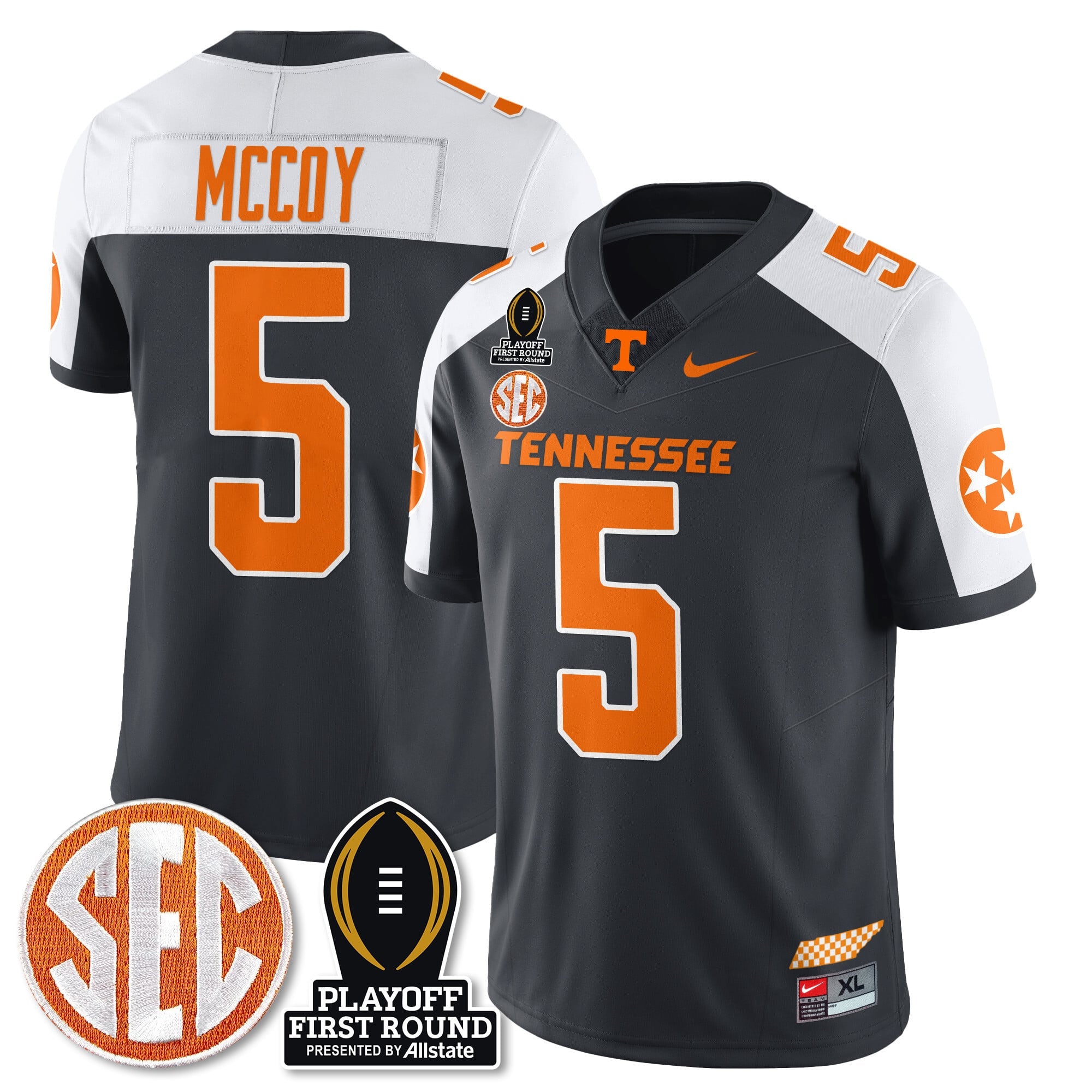 Men's Tennessee Volunteers Football Jersey - Playoff First Round Patch - All Stitched