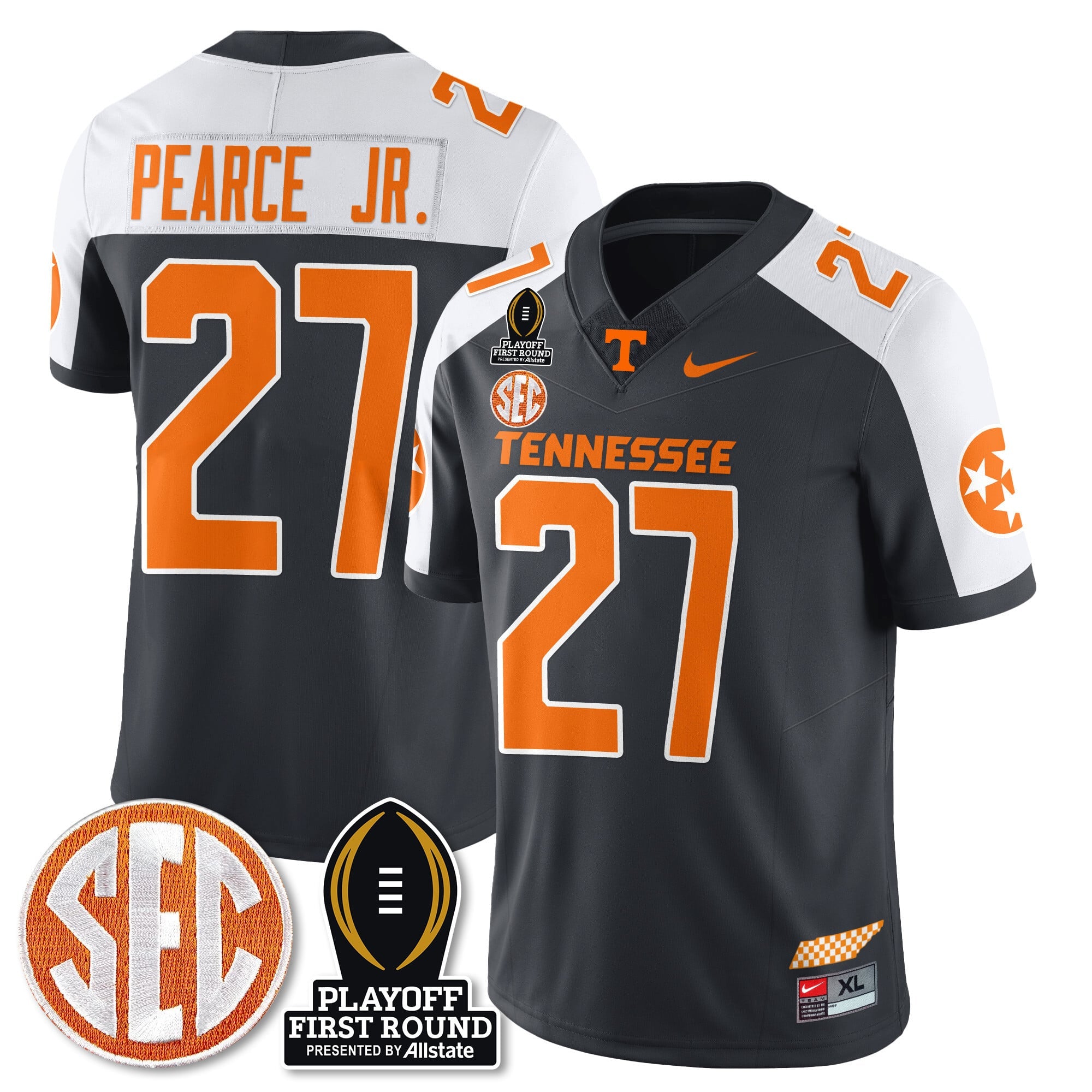 Men's Tennessee Volunteers Football Jersey - Playoff First Round Patch - All Stitched