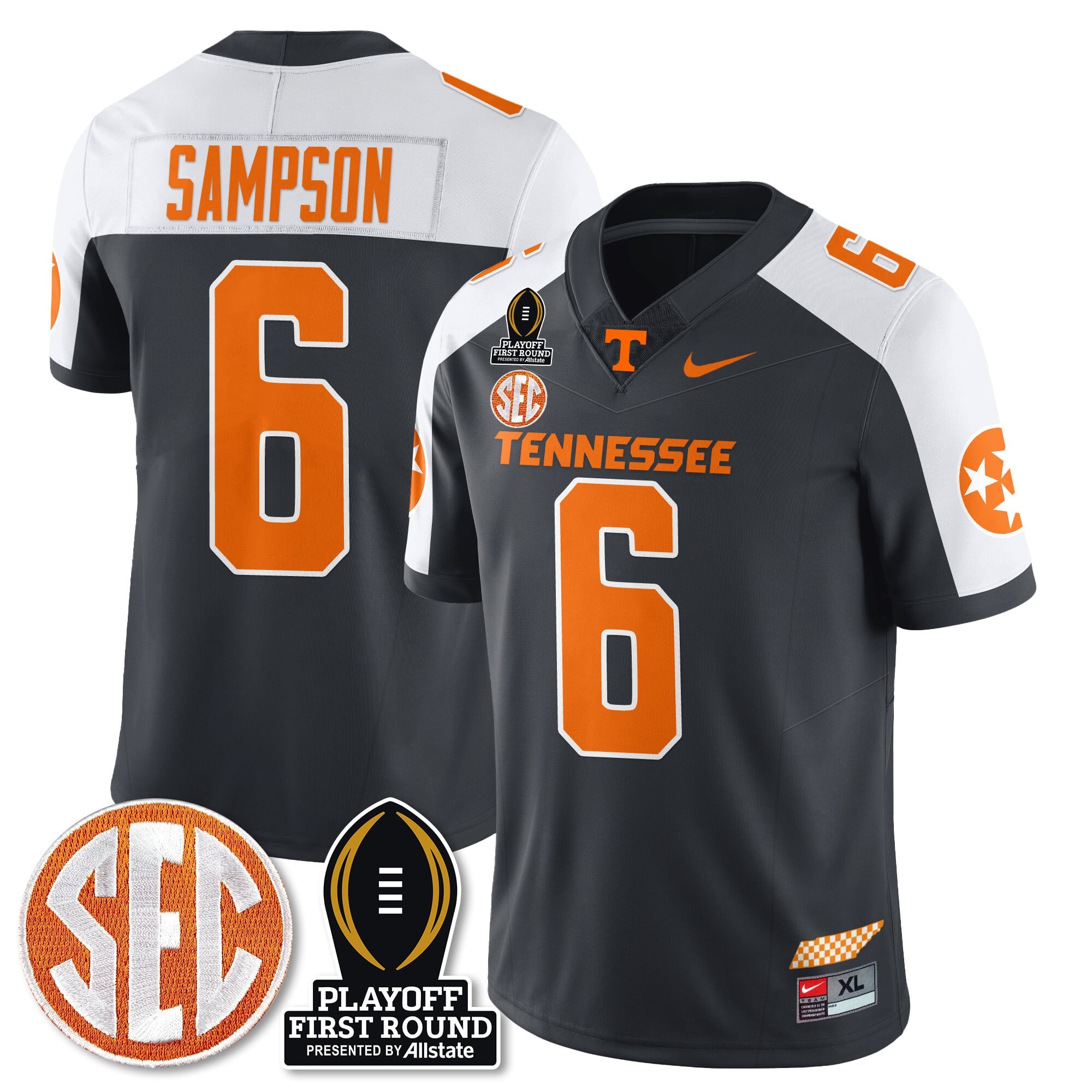 Men's Tennessee Volunteers Football Jersey - Playoff First Round Patch - All Stitched