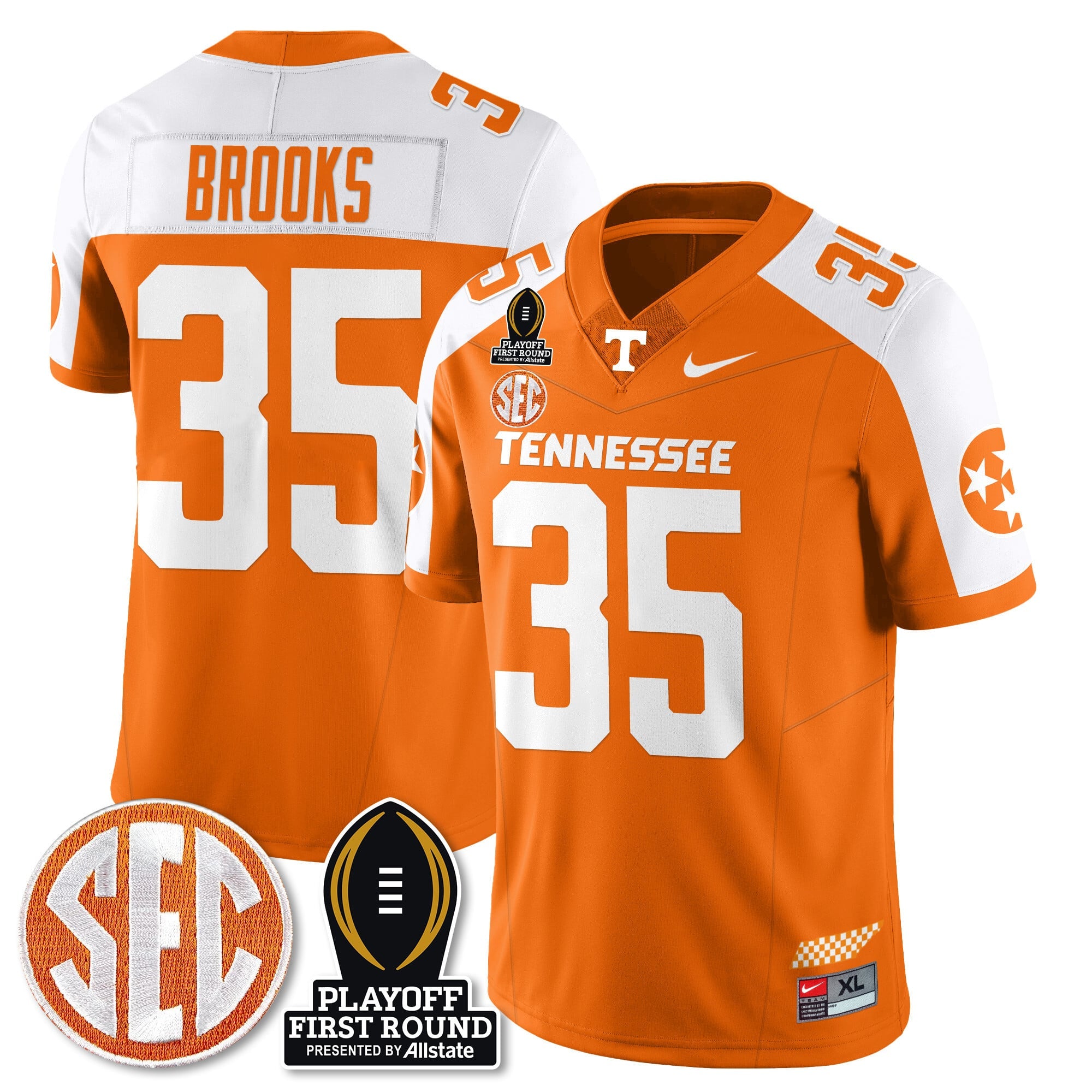 Men's Tennessee Volunteers Football Jersey - Playoff First Round Patch - All Stitched