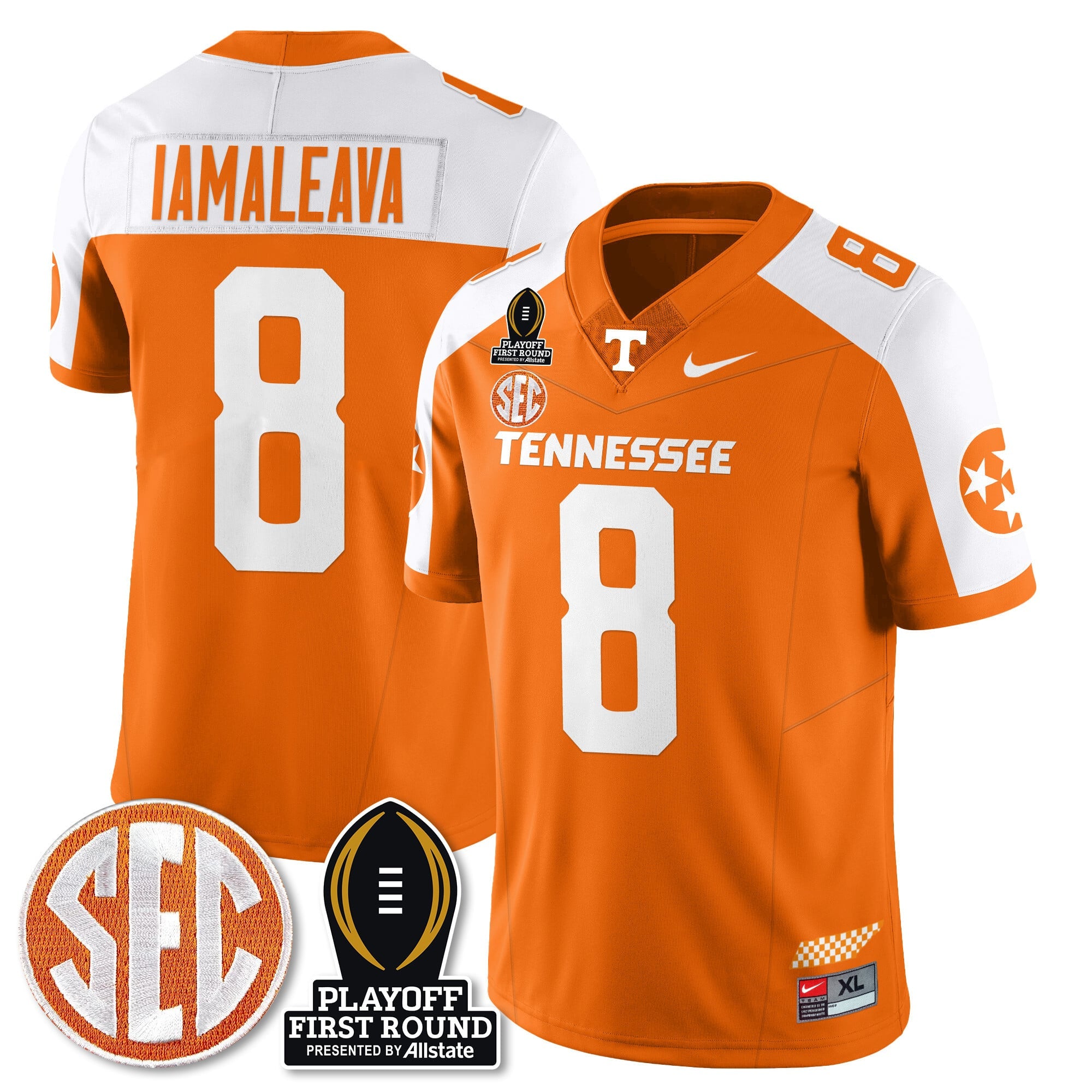 Men's Tennessee Volunteers Football Jersey - Playoff First Round Patch - All Stitched