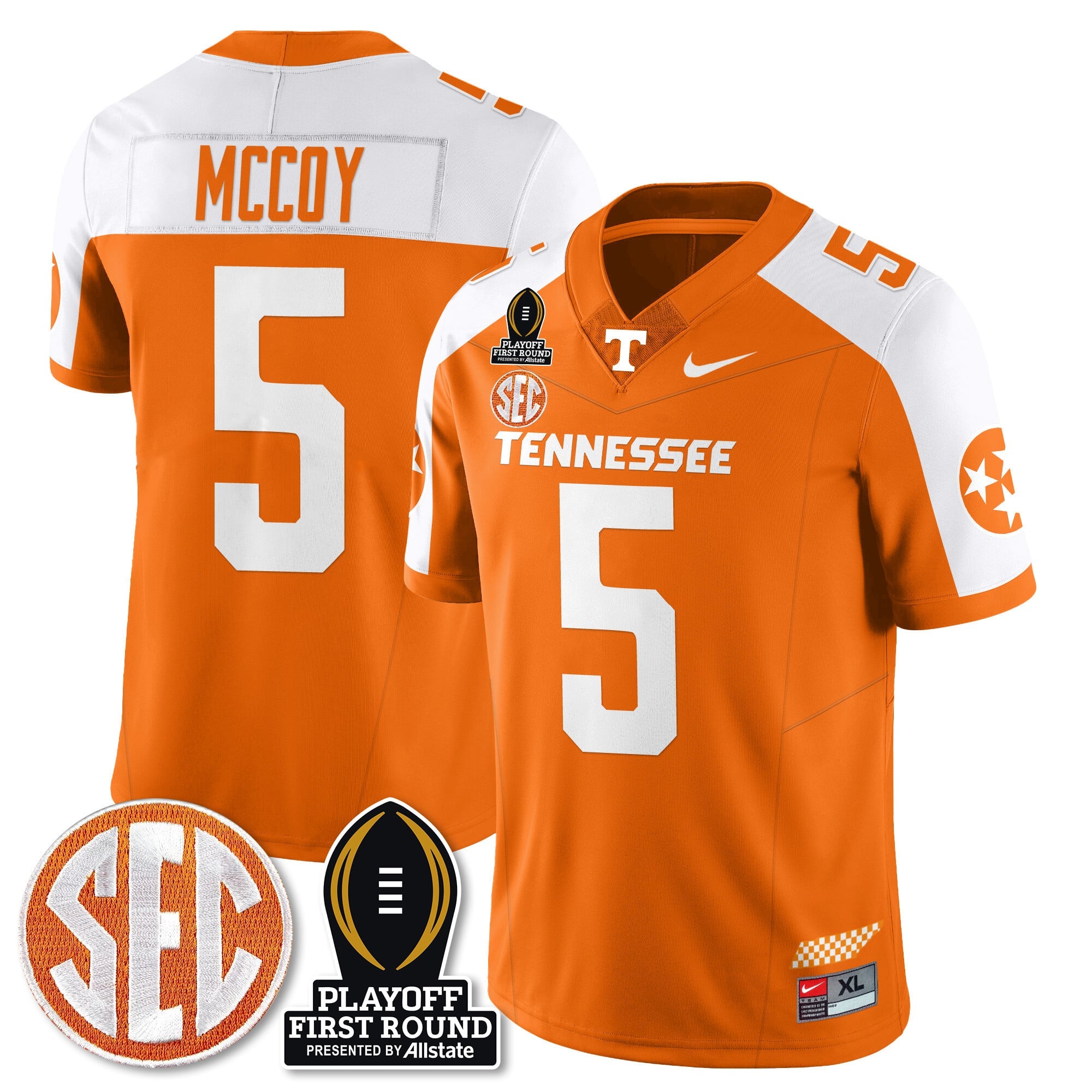 Men's Tennessee Volunteers Football Jersey - Playoff First Round Patch - All Stitched