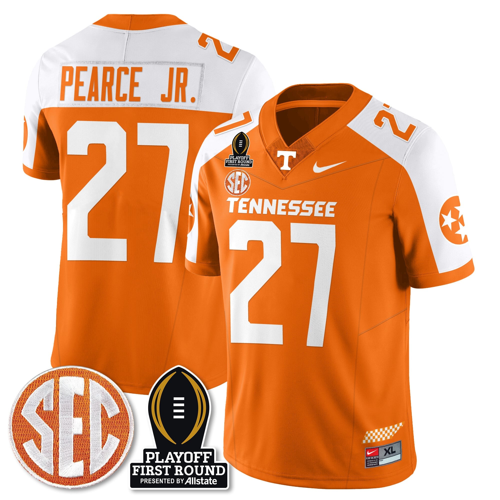 Men's Tennessee Volunteers Football Jersey - Playoff First Round Patch - All Stitched