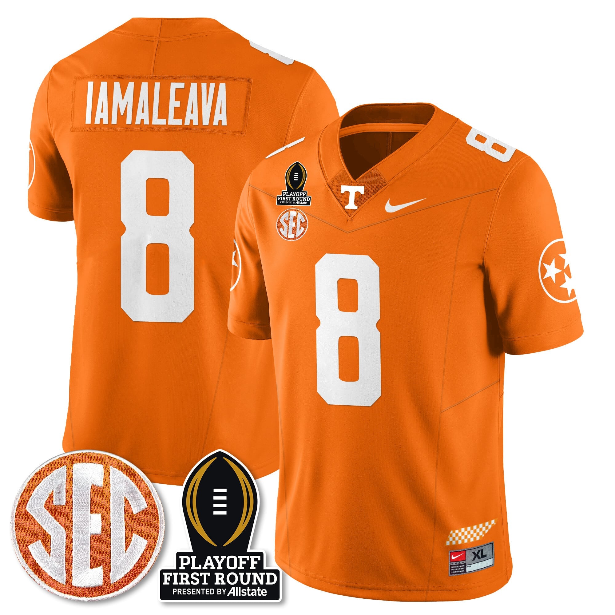 Men's Tennessee Volunteers Football Jersey - Playoff First Round Patch - All Stitched