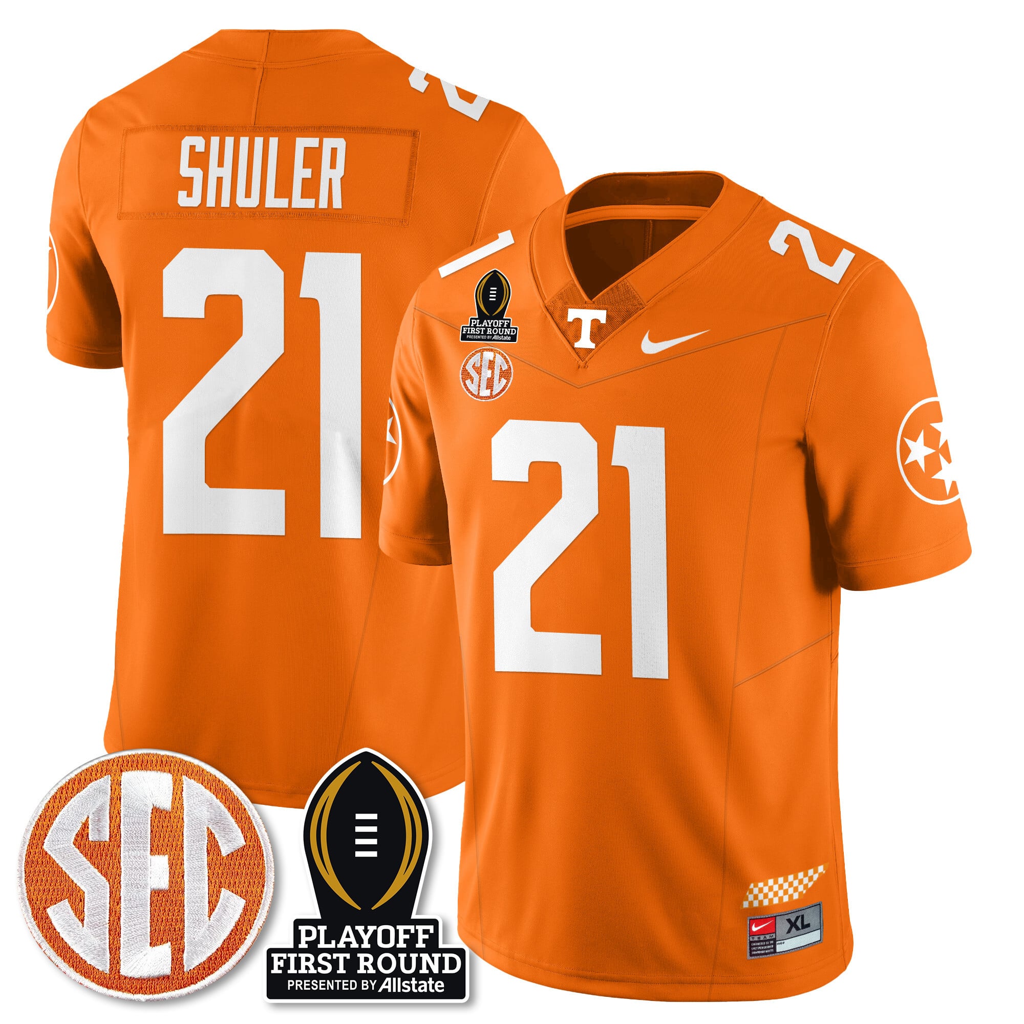 Men's Tennessee Volunteers Football Jersey - Playoff First Round Patch - All Stitched