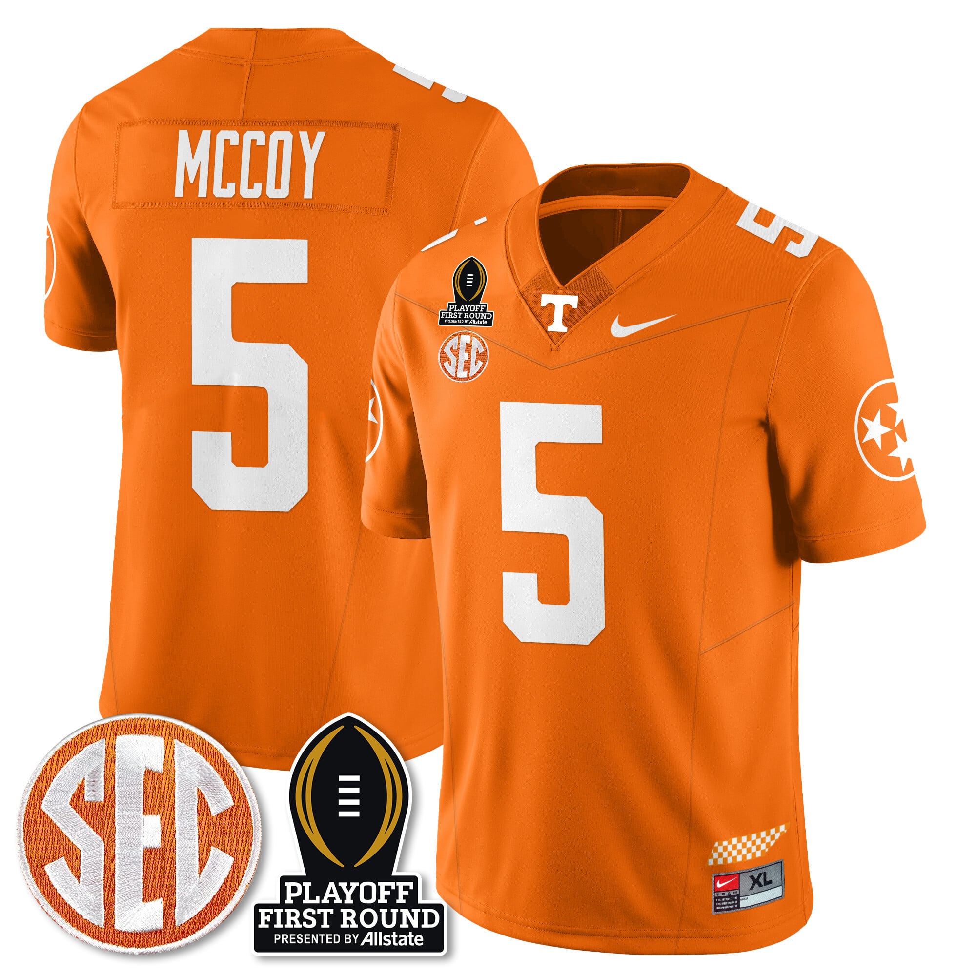 Men's Tennessee Volunteers Football Jersey - Playoff First Round Patch - All Stitched