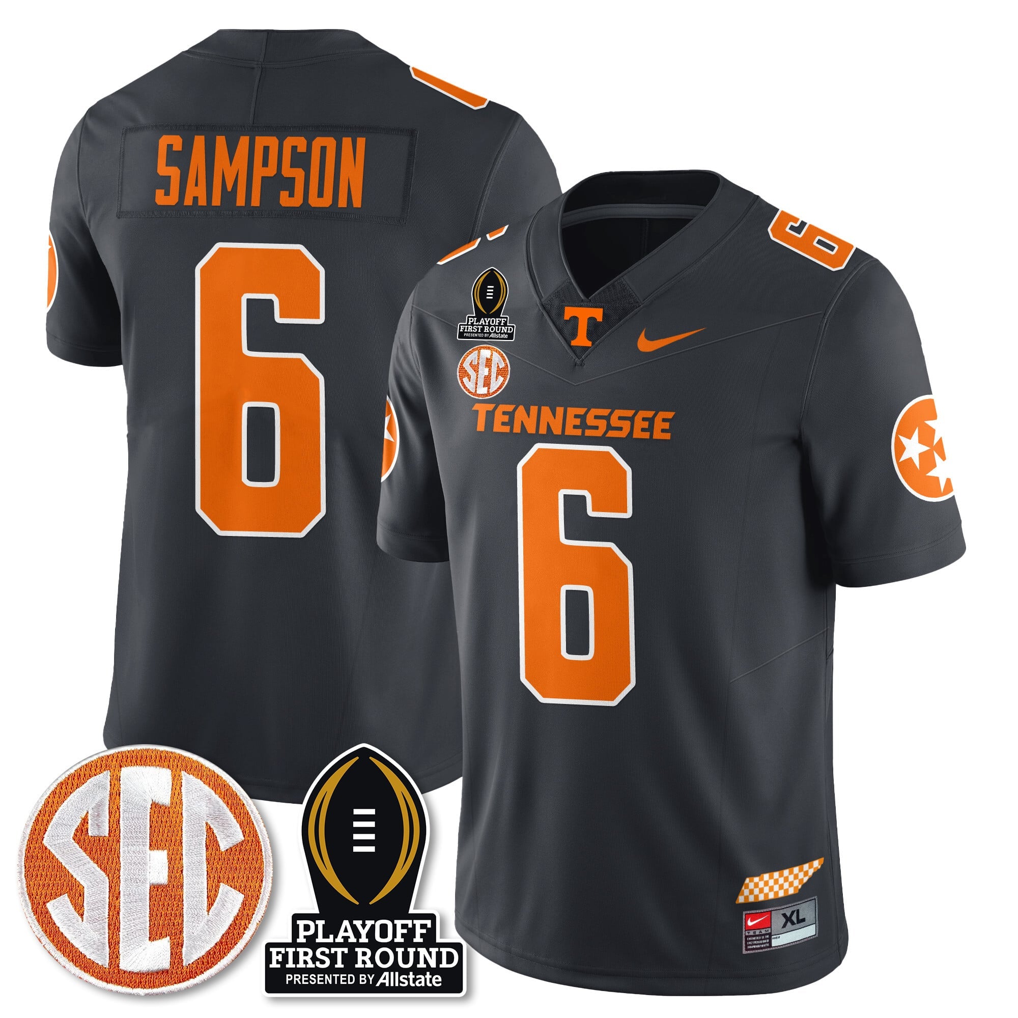 Men's Tennessee Volunteers Football Jersey - Playoff First Round Patch - All Stitched