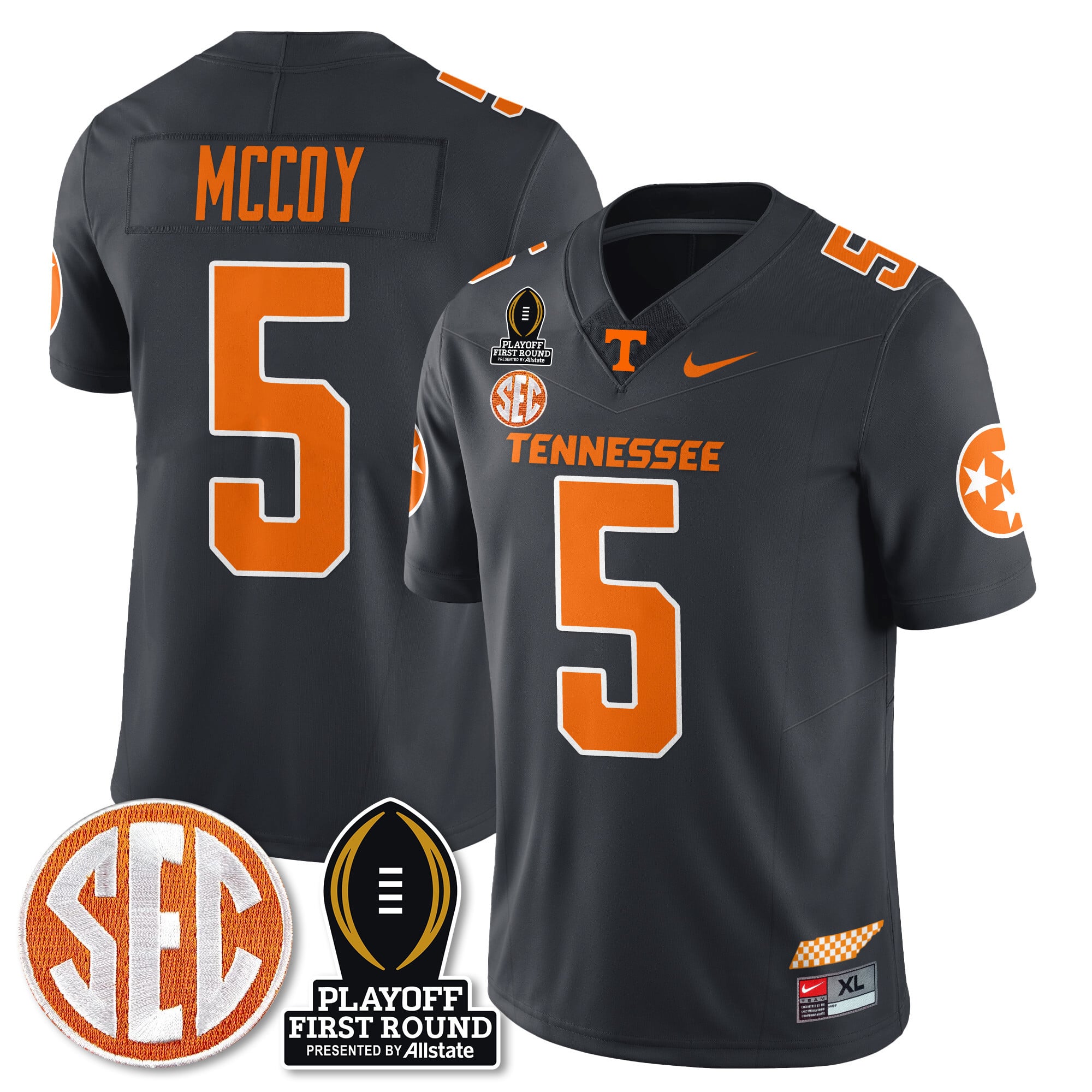 Men's Tennessee Volunteers Football Jersey - Playoff First Round Patch - All Stitched