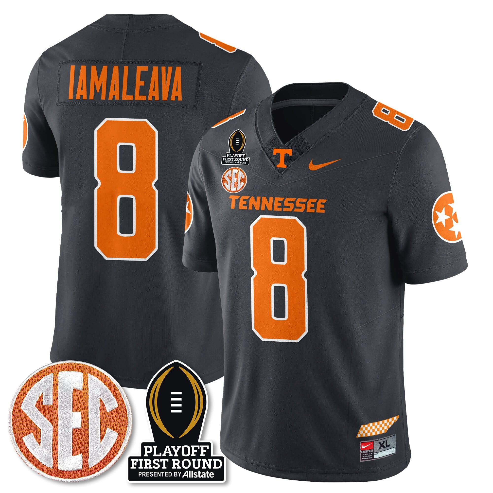 Men's Tennessee Volunteers Football Jersey - Playoff First Round Patch - All Stitched