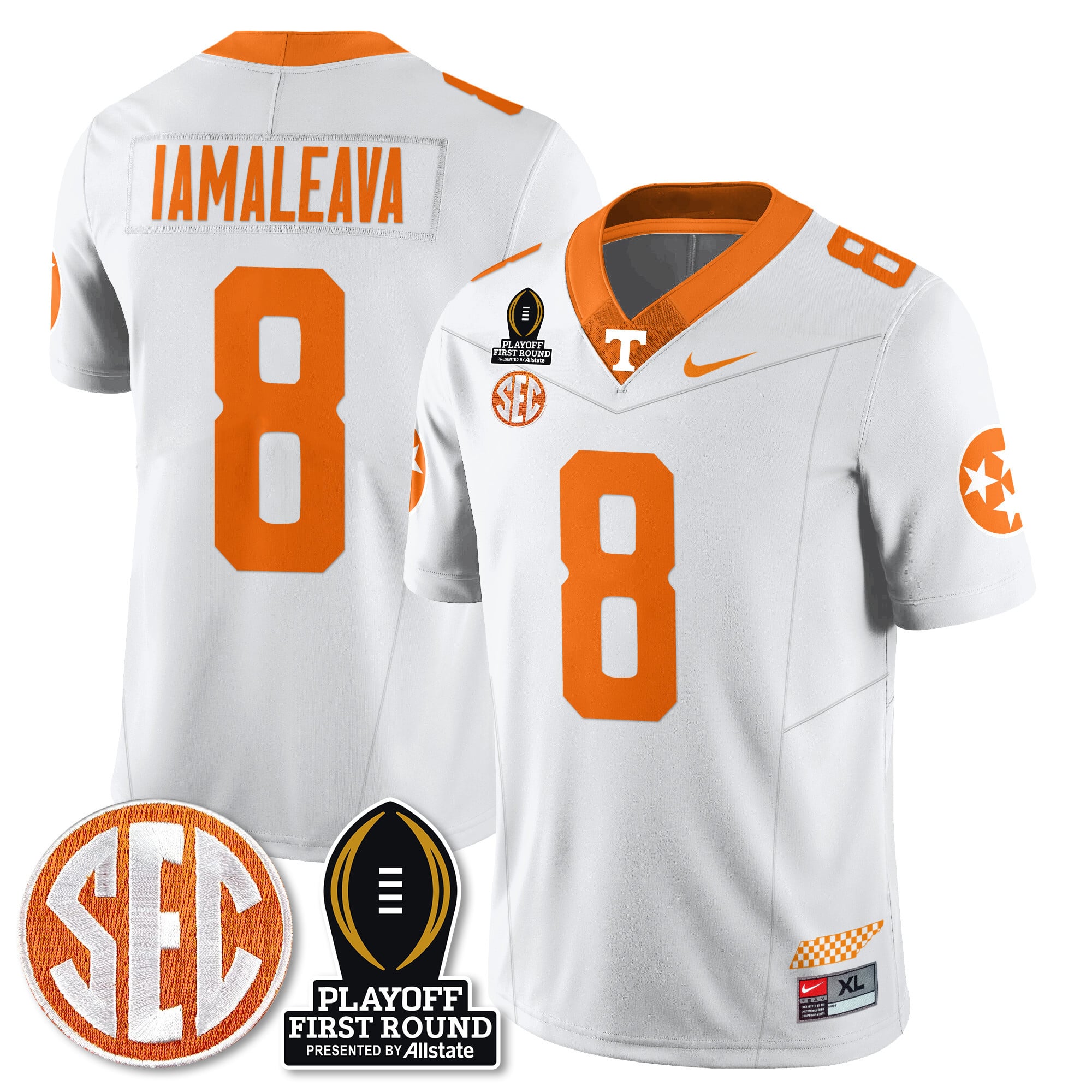 Men's Tennessee Volunteers Football Jersey - Playoff First Round Patch - All Stitched