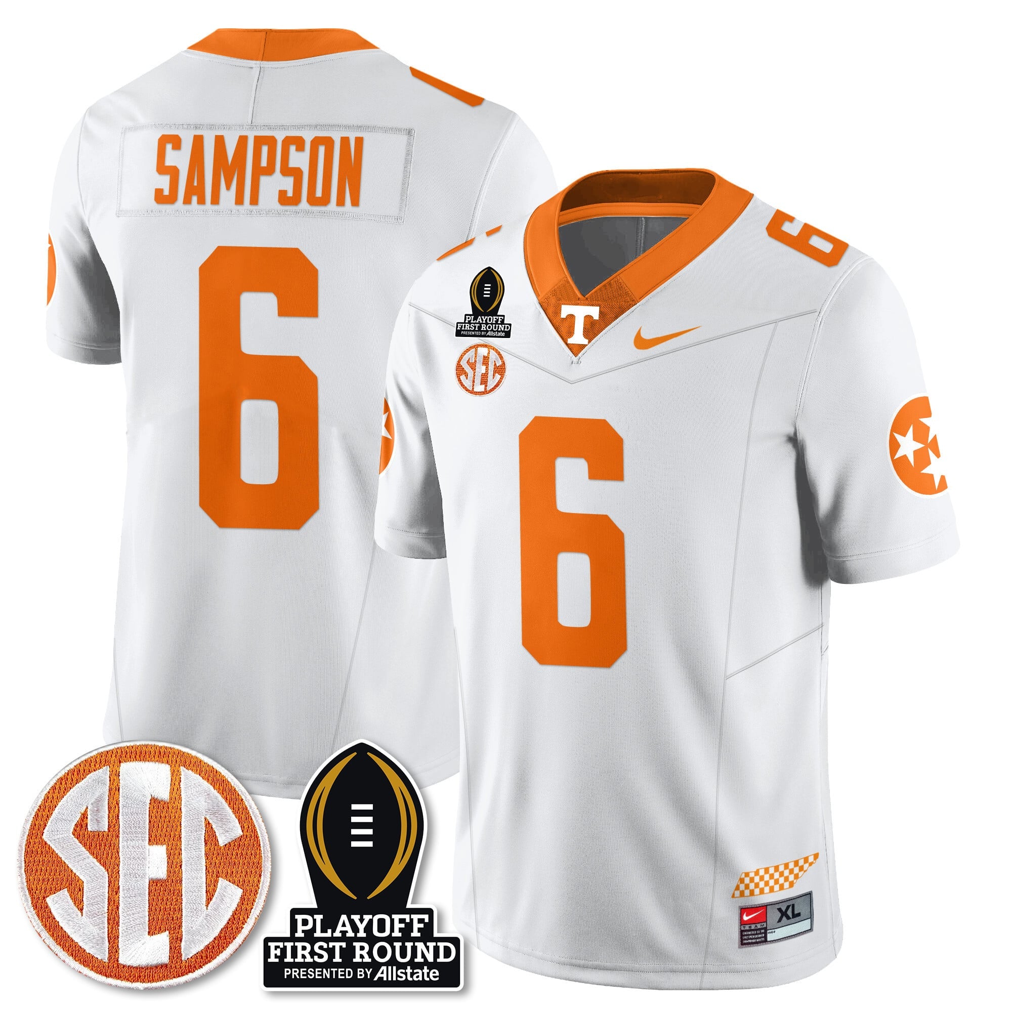 Men's Tennessee Volunteers Football Jersey - Playoff First Round Patch - All Stitched