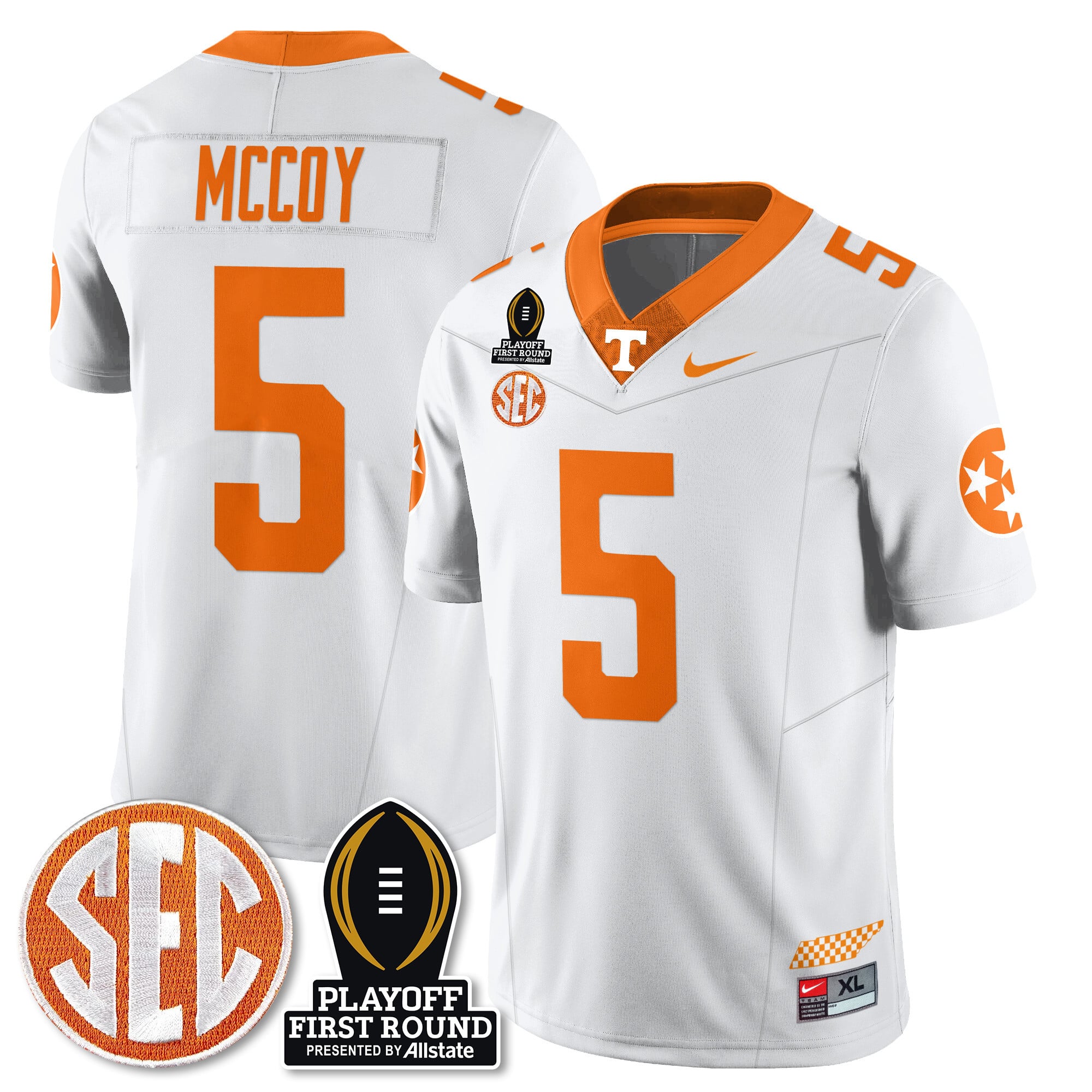 Men's Tennessee Volunteers Football Jersey - Playoff First Round Patch - All Stitched