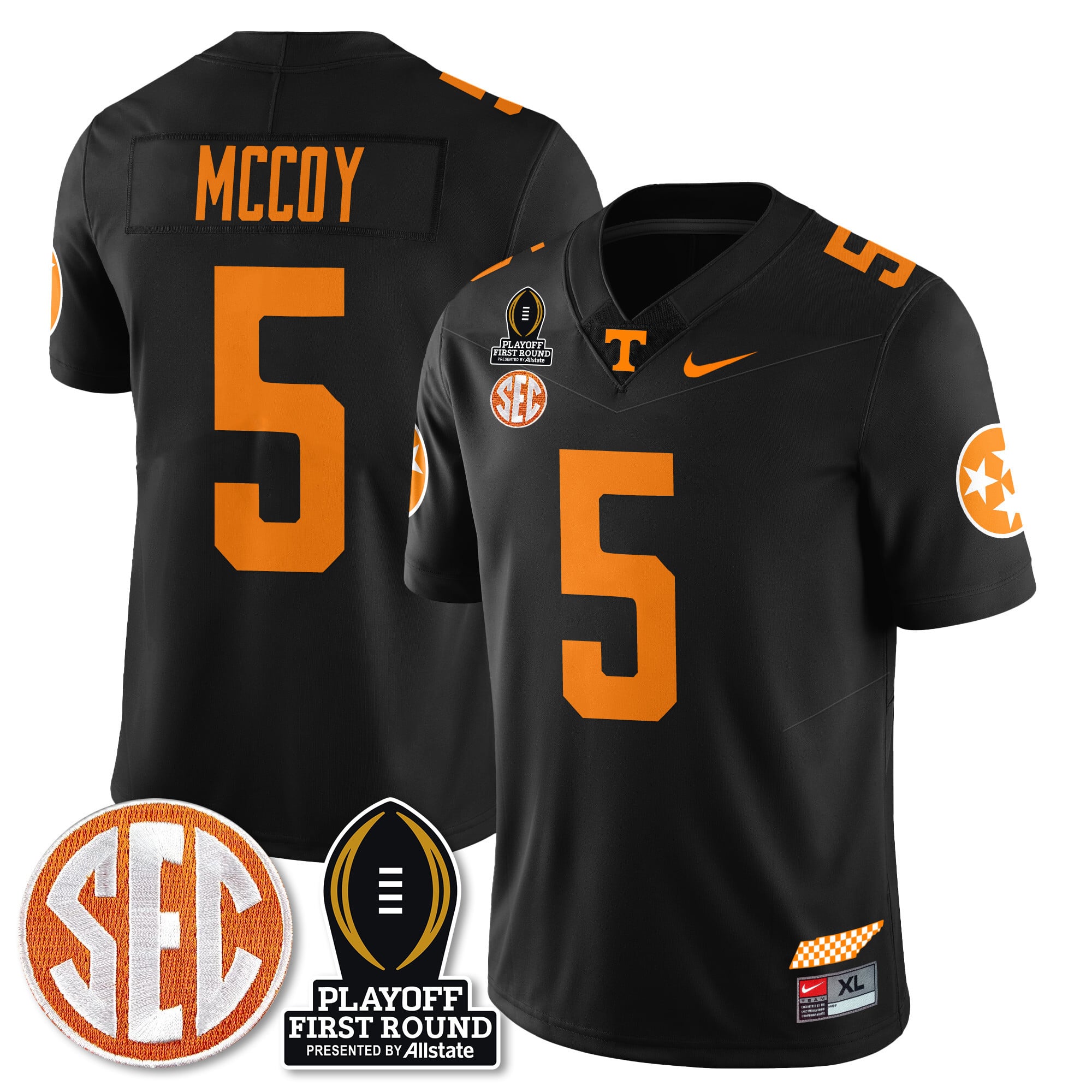 Men's Tennessee Volunteers Football Jersey - Playoff First Round Patch - All Stitched