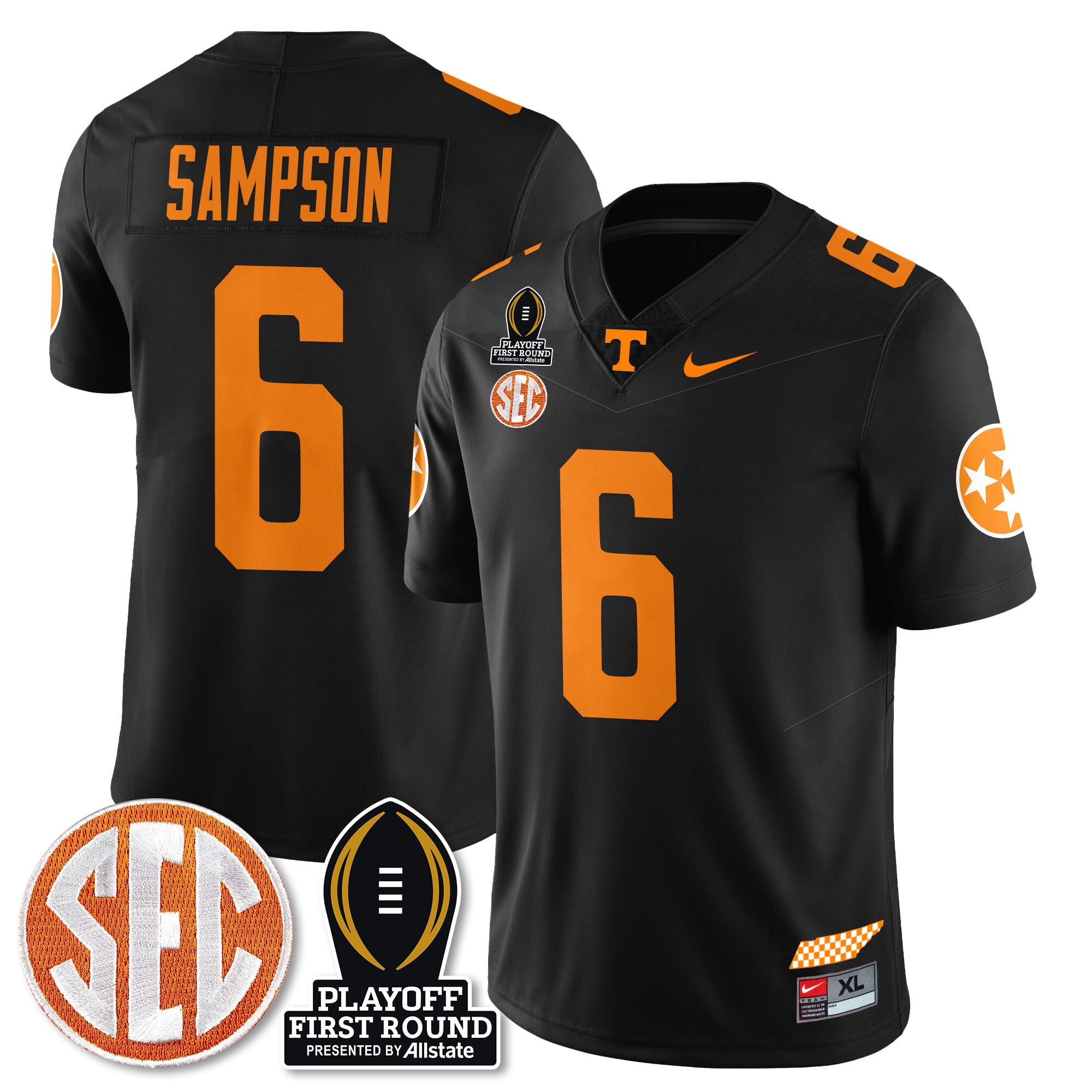 Men's Tennessee Volunteers Football Jersey - Playoff First Round Patch - All Stitched