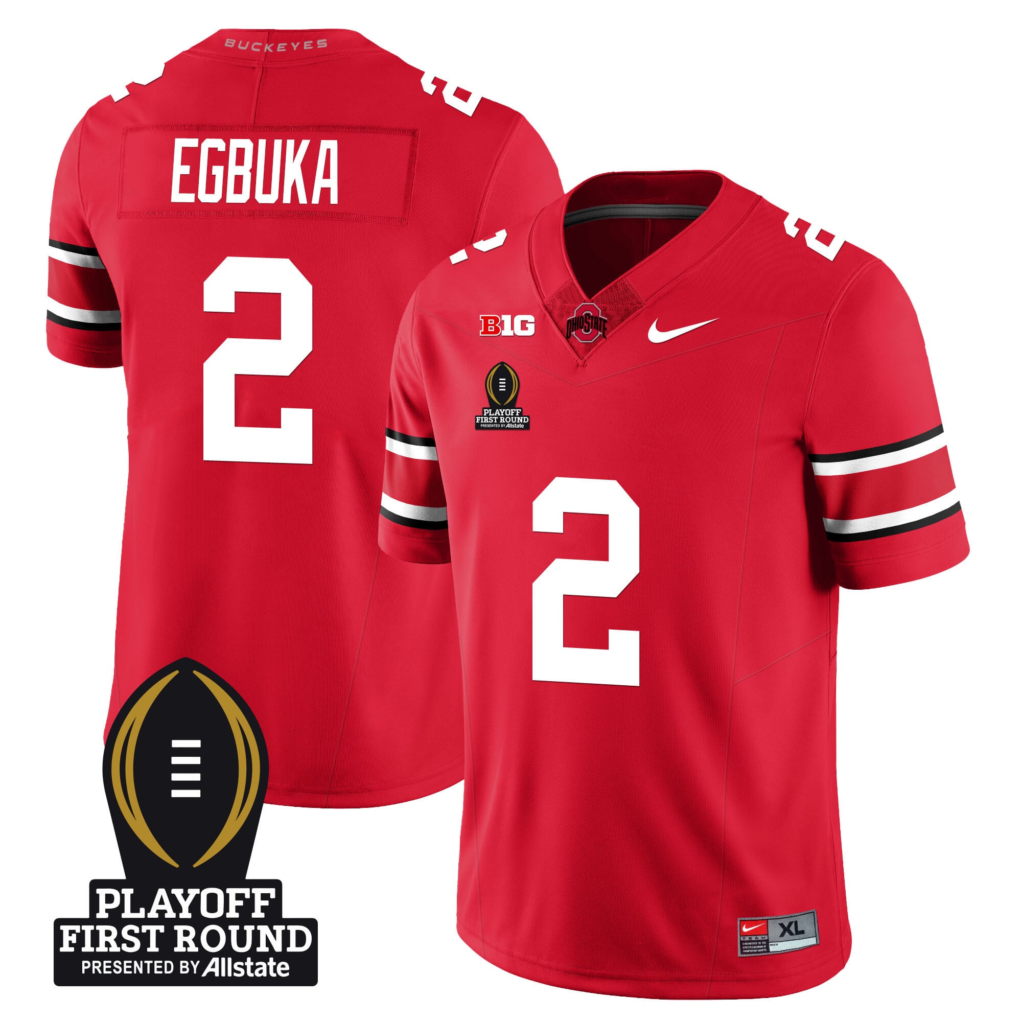 Men's Ohio State Buckeyes Football - Playoff First Round Patch - All Stitched